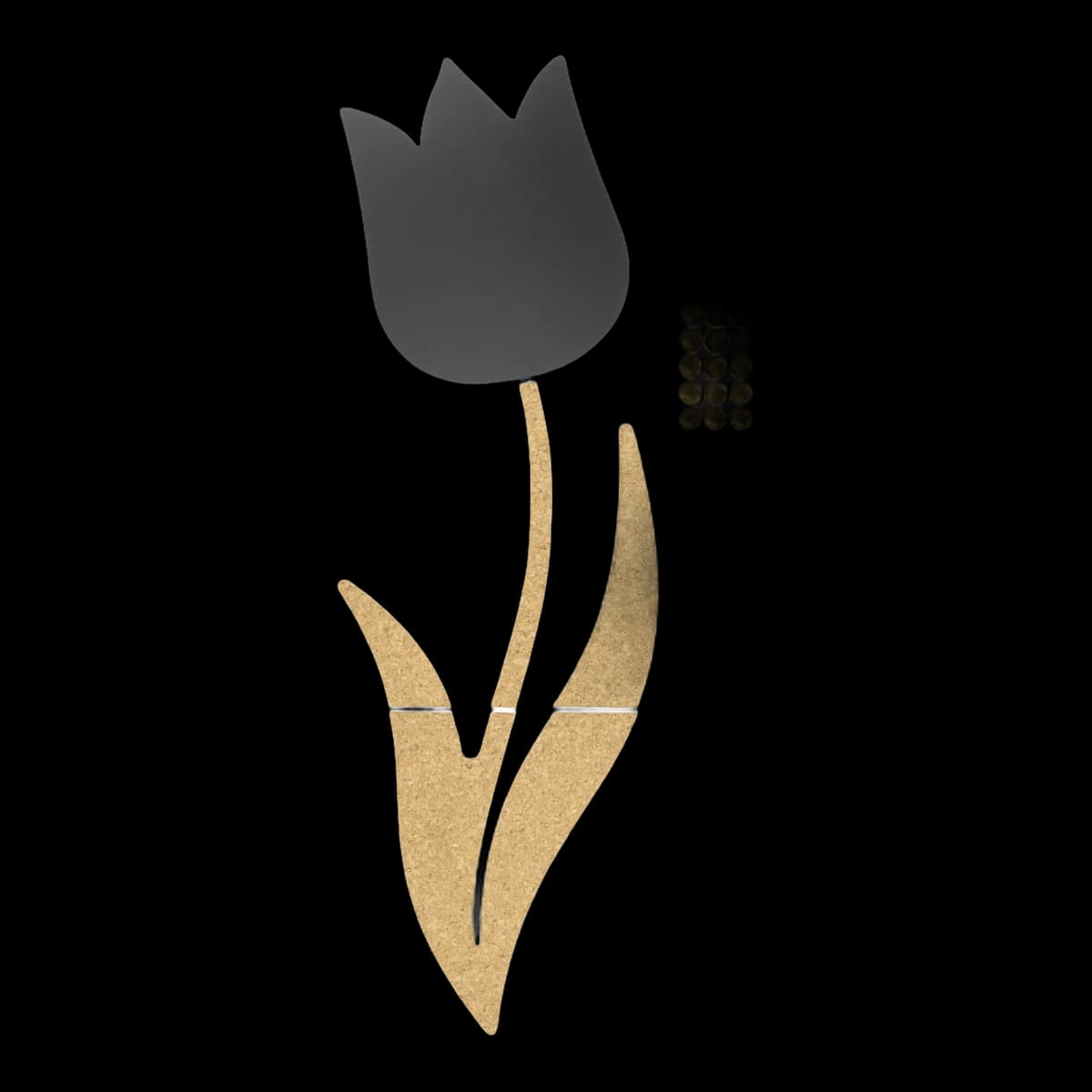 Securit® Lot de 4 Ardoises et tableaux muraux en liège - Silhouette Tulipe - Feutre-craie, punaise et ruban adhésif doub