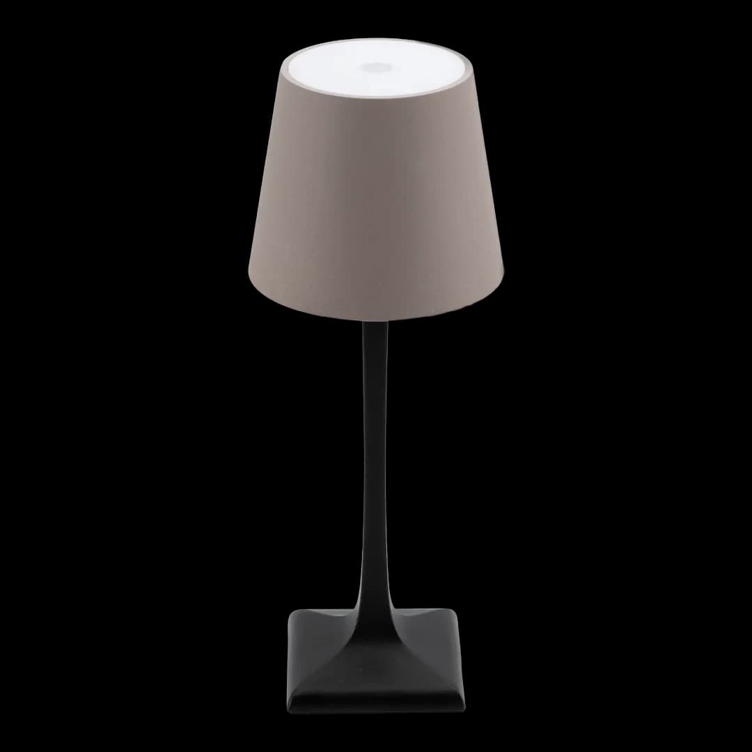 Securit® Lampe de table LED sans fil "Milano" - Noir/Taupe - Intérieur/Extérieur - Câble magnétique inclus