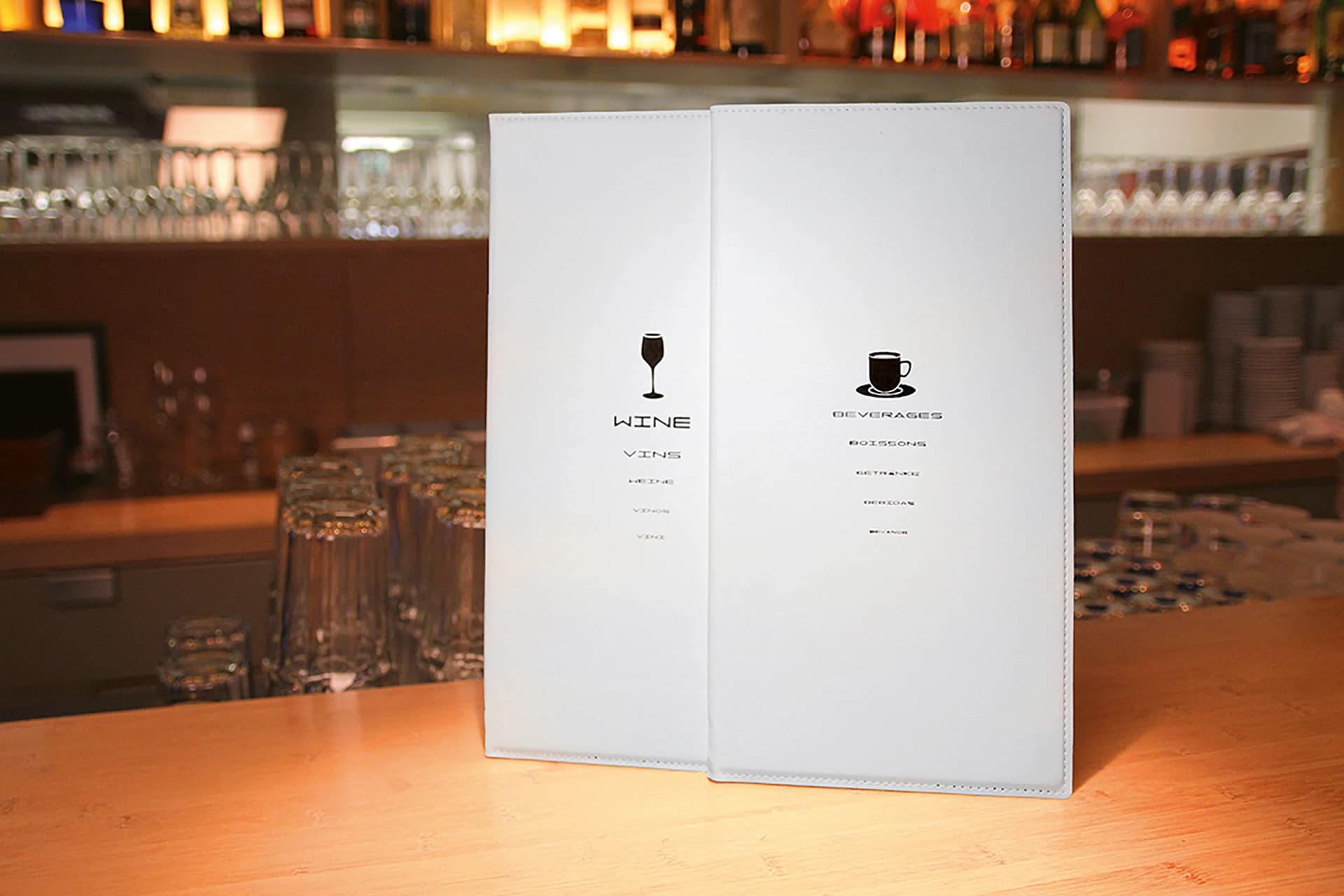 Securit® drankenkaarthouder A4 Trendy wit – kunstleer – 4 zichten – einde reeks