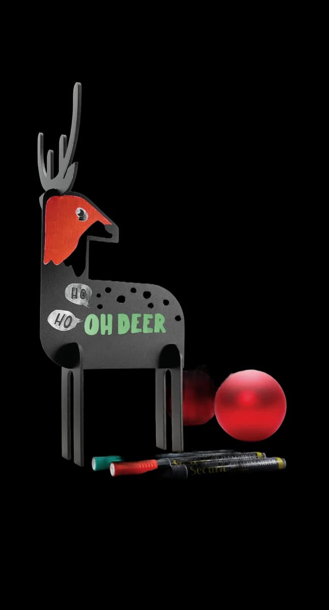 Securit® Ardósia Deco 3D Silhueta - Veado de Natal - Marcador de giz incluído