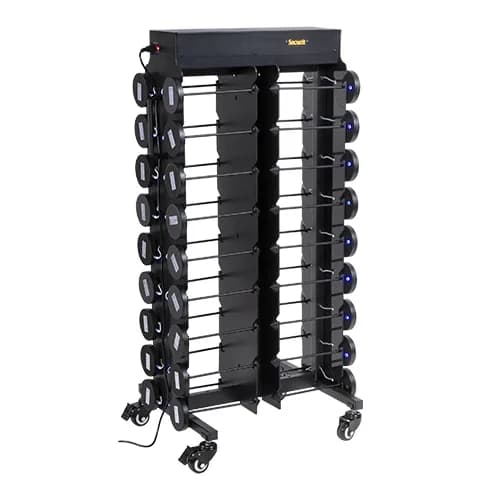 Securit® Chariot de chargement complet avec 36 Lampes de table "Angelina" - Noir