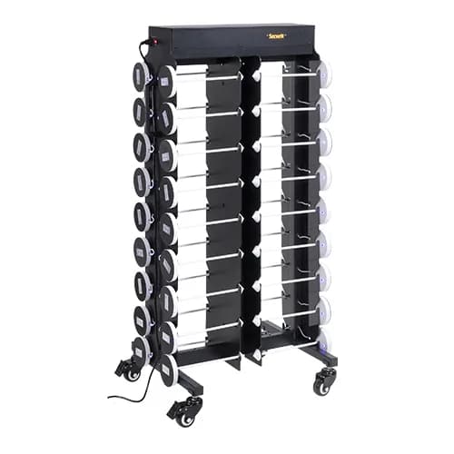 Securit® Chariot de chargement complet avec 36 Lampes de table "Angelina" - Blanc