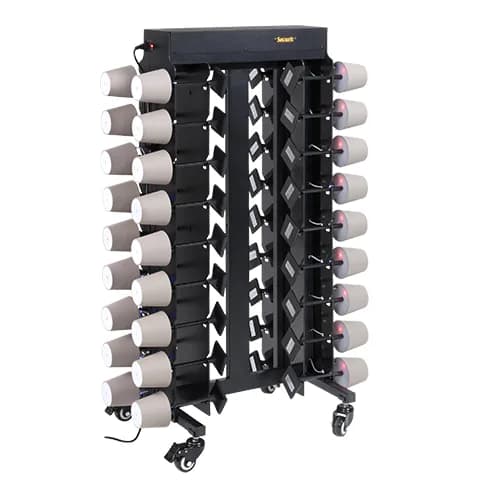 Securit® Chariot de chargement complet avec 36 Lampes de table "Milano" - Noir et Taupe