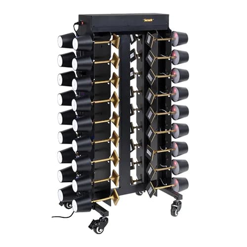 Securit® Chariot de chargement complet avec 36 Lampes de table "Roma" - Noir et Doré