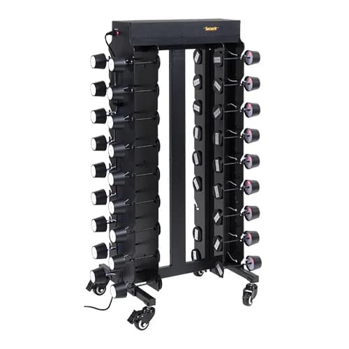 Securit® Chariot de chargement complet avec 36 Lampes de table "Monte Carlo" - Noir