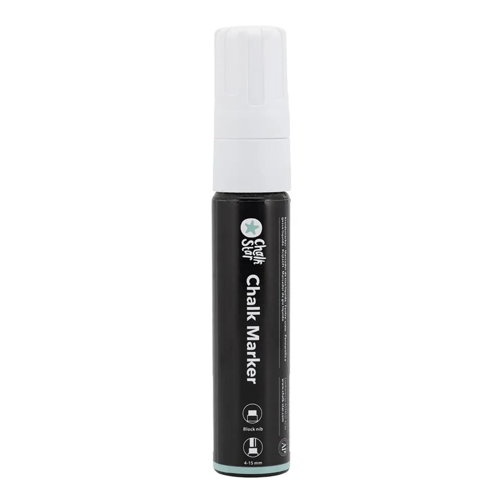 Chalkstar® Vloeibare krijtstift - Wit - Brede punt - Voordelig blister