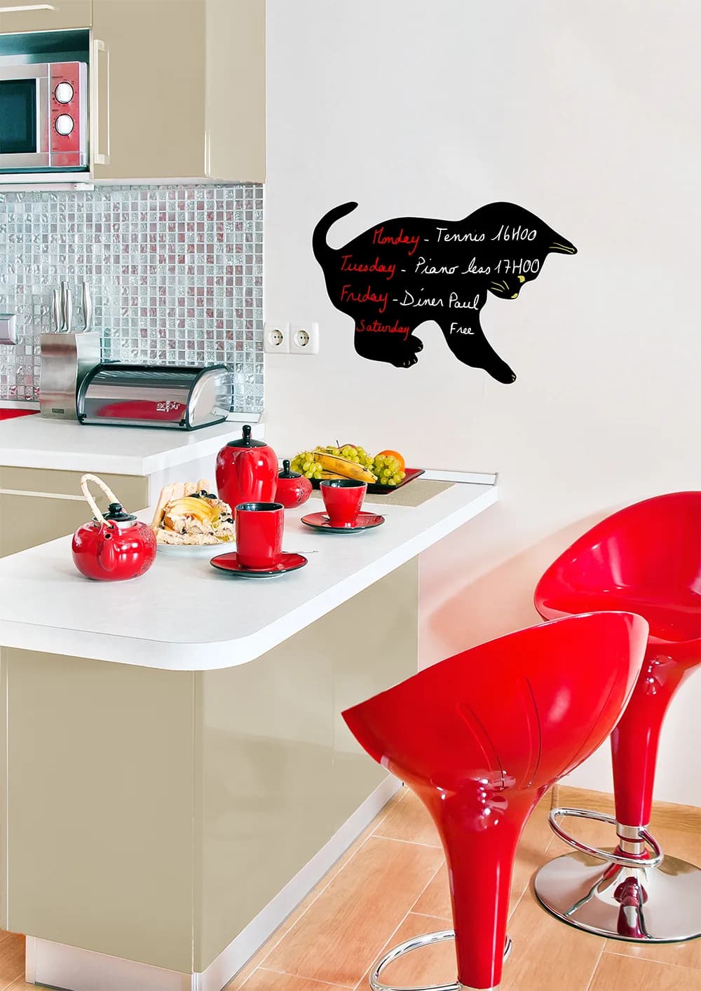Securit® Silhouette Katze Schiefertafel - Kreidestift und Klett-Befestigungsset - 30x50cm — Securit® by Montandor — In situ