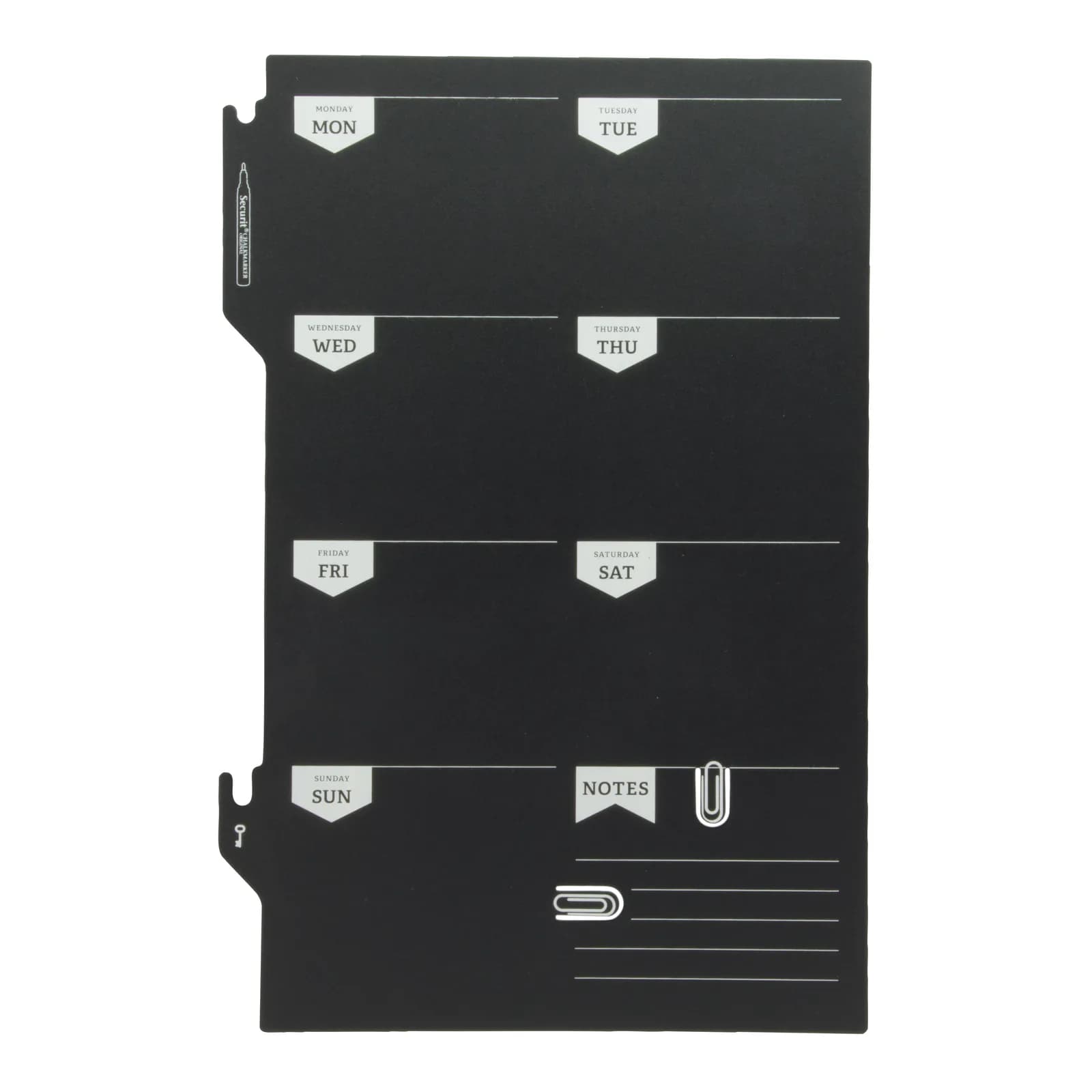 Securit® Wochenplaner Tafel - 29x29cm, mit Kreidestift und Befestigungsset