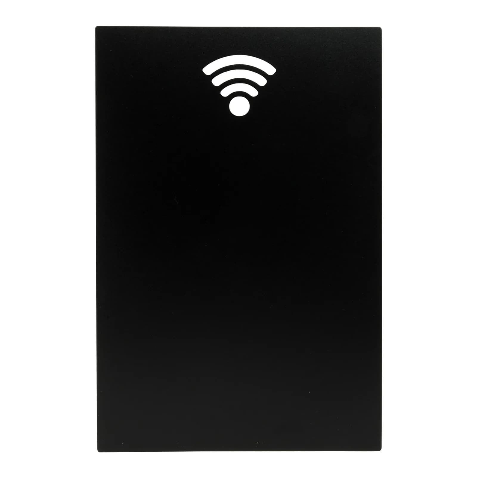 Securit® wandkrijtbord wifi-silhouet - zwart - luxe afwerking - met vloeibare krijtstift en kleefstrips