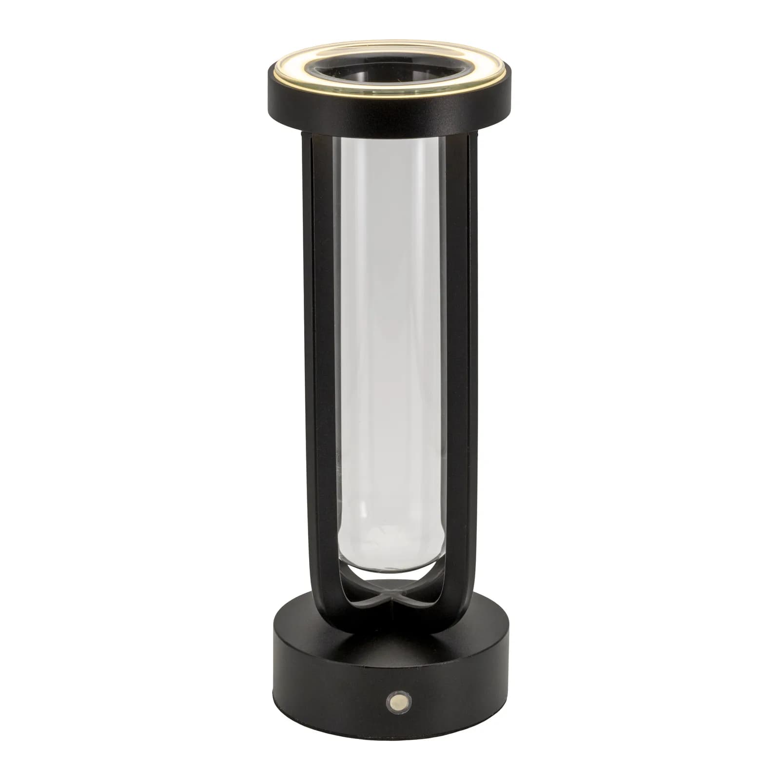 Securit® Florence draadloze led-tafellamp — vaasvormig design, zwart — binnen/buiten met magnetische laadkabel