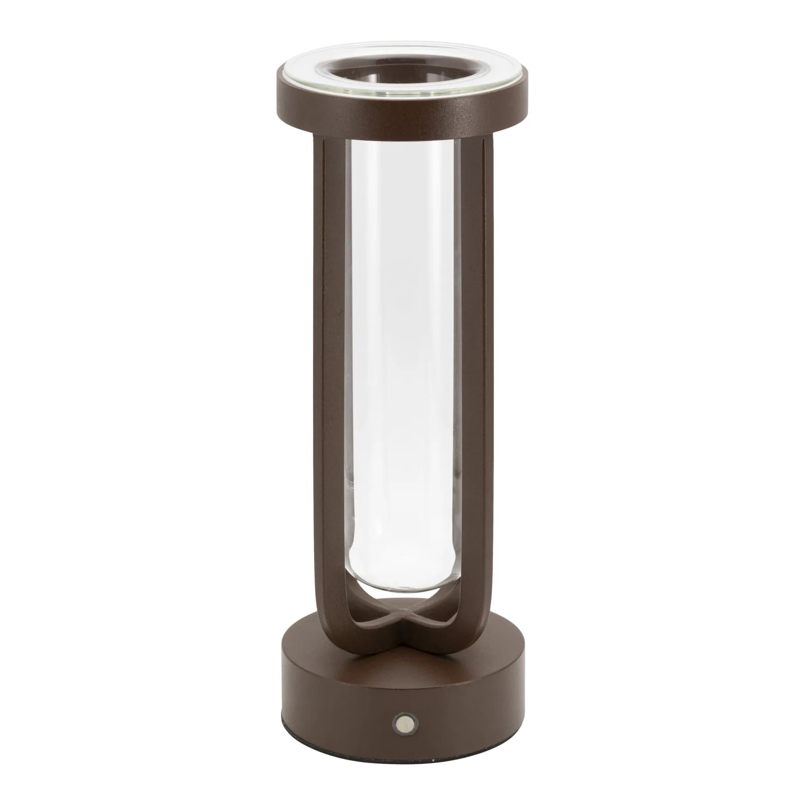 Securit® Florence draadloze led-tafellamp — vaasvormig design — bruin — binnen/buiten — magnetische kabel inbegrepen