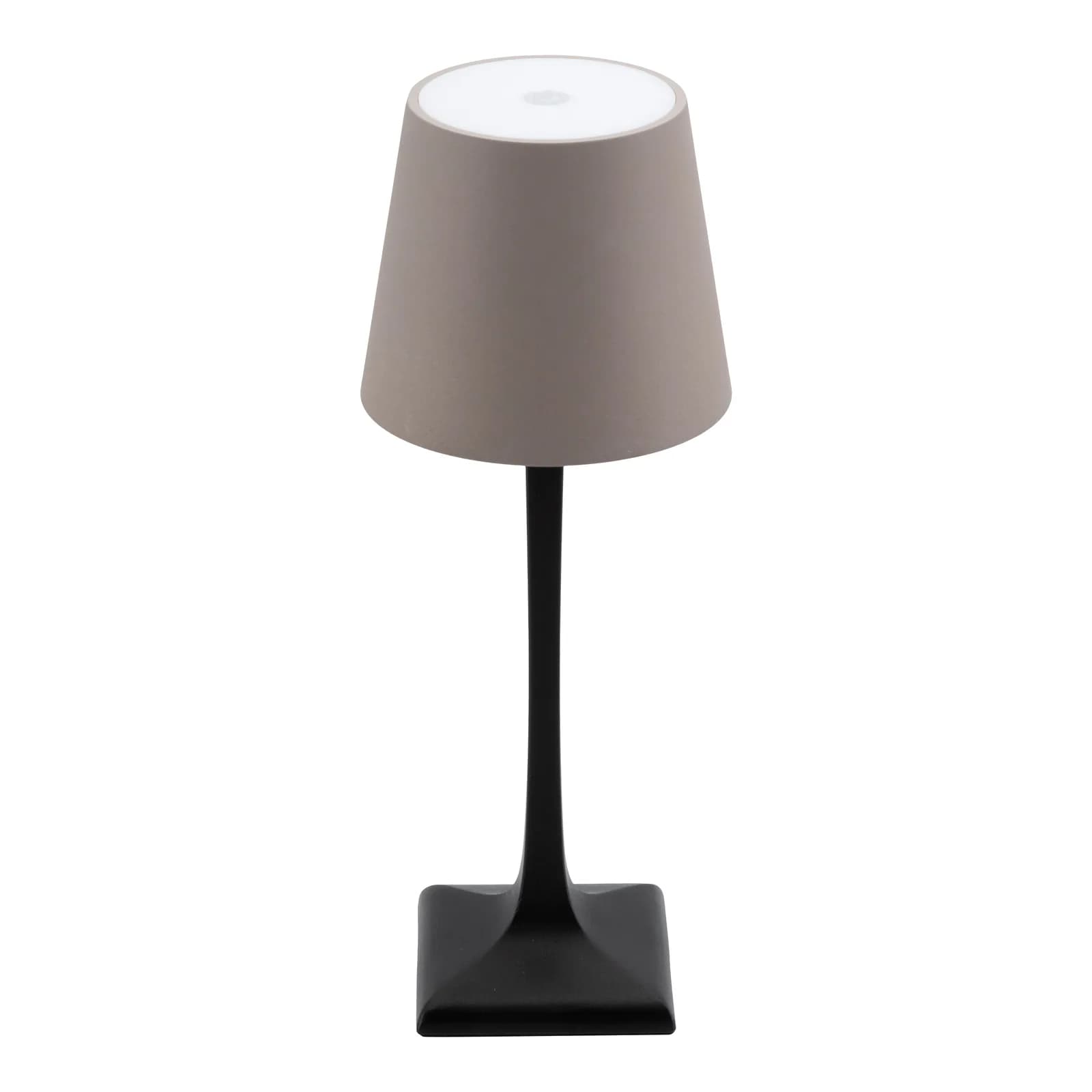 Securit® Milano draadloze led-tafellamp — zwart/taupe — binnen/buiten — magnetische laadkabel