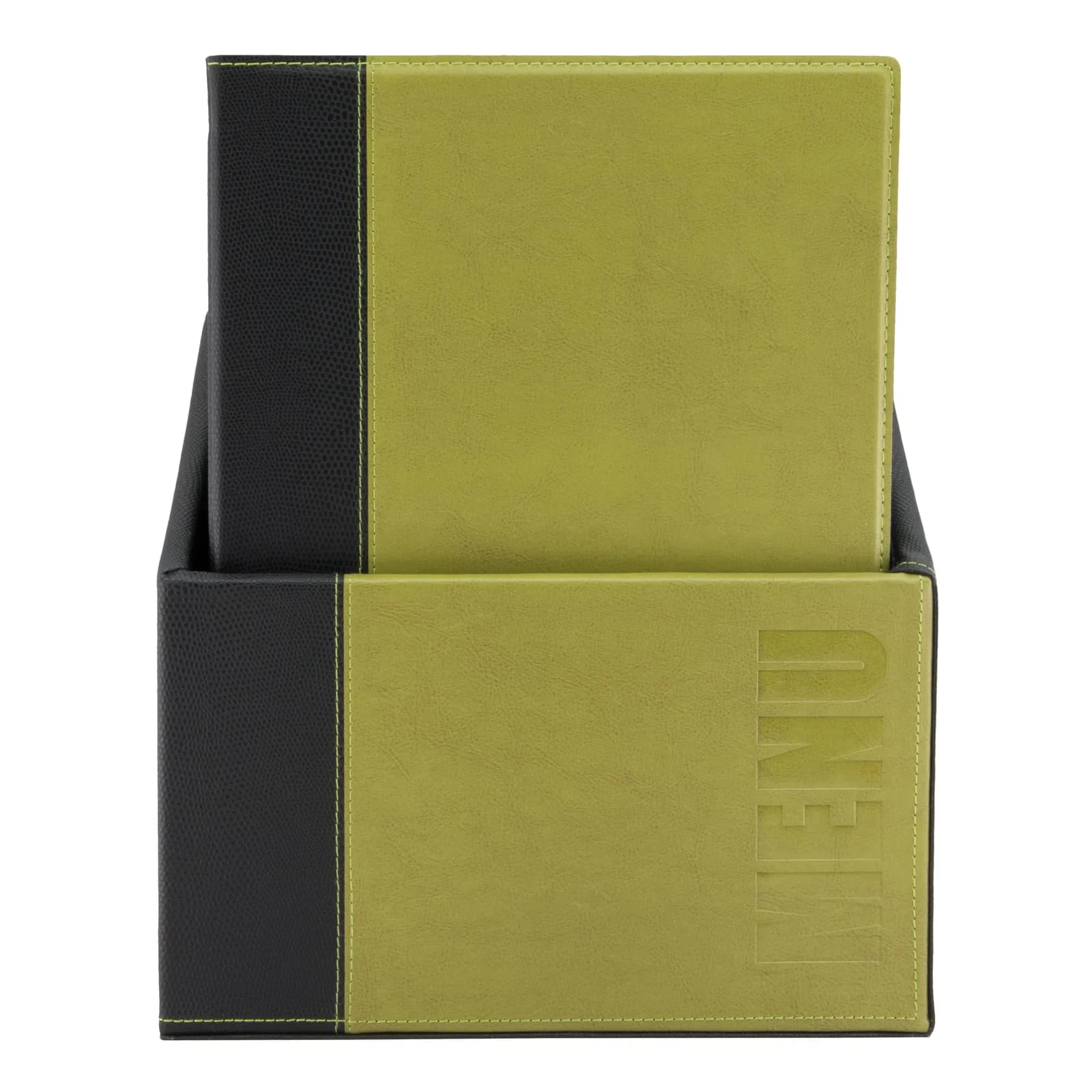 Securit® Trendy A4-menuhouderbox - 20 groene 4-vaks-houders in kunstleer