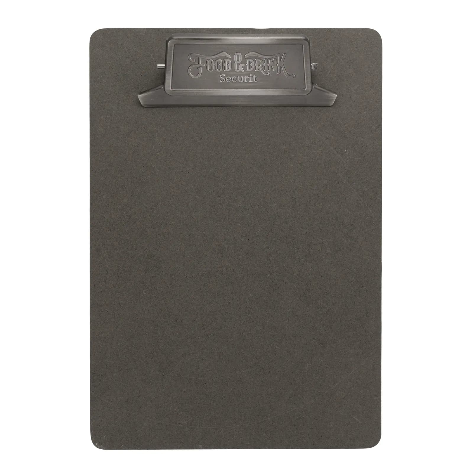 Securit® Protège-menu A5 Vintage avec pince en acier inoxydable - Gris