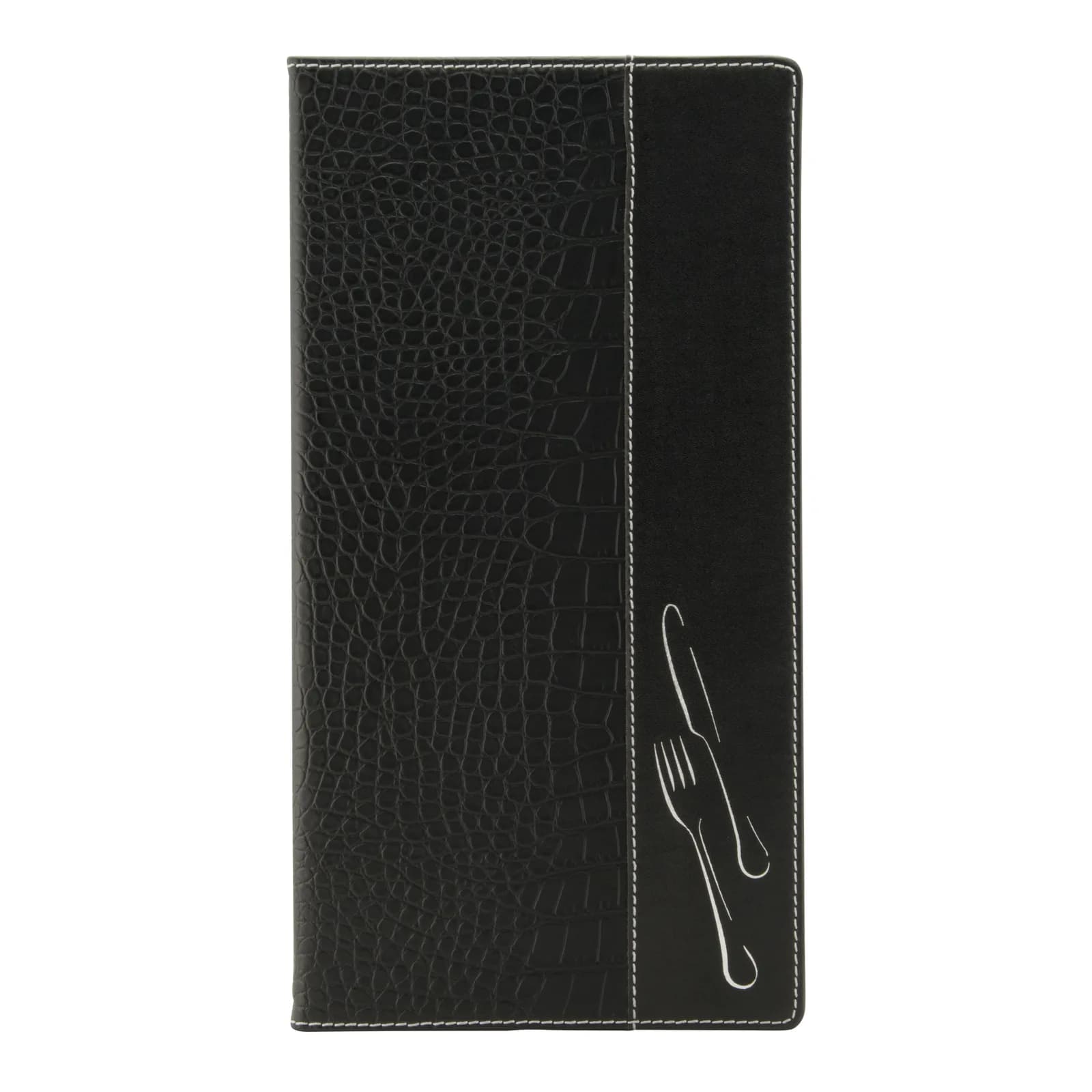Securit® Protège-menu A45 "Design" - Noir - Simili-cuir effet crocodile - 4 vues