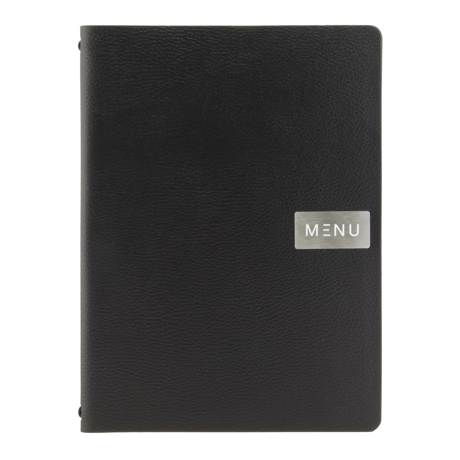 Securit® Carta menú cuir aglomerat 100% RAW A4, color negre, 1 insert (4 vistes)