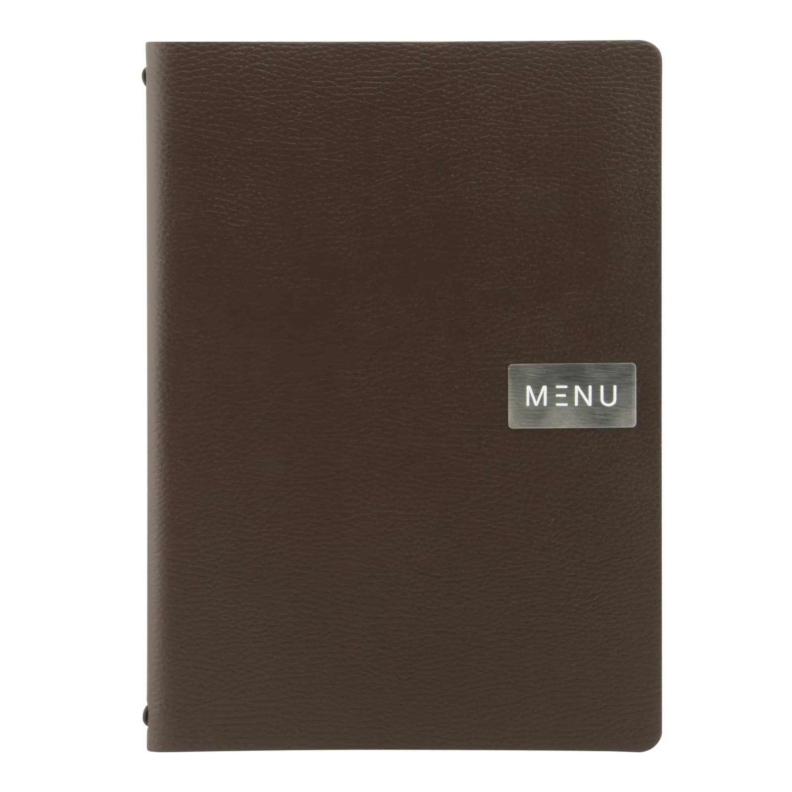 Securit® Carta menú cuir aglomerat 100% RAW A4, color marró, 1 insert (4 vistes)