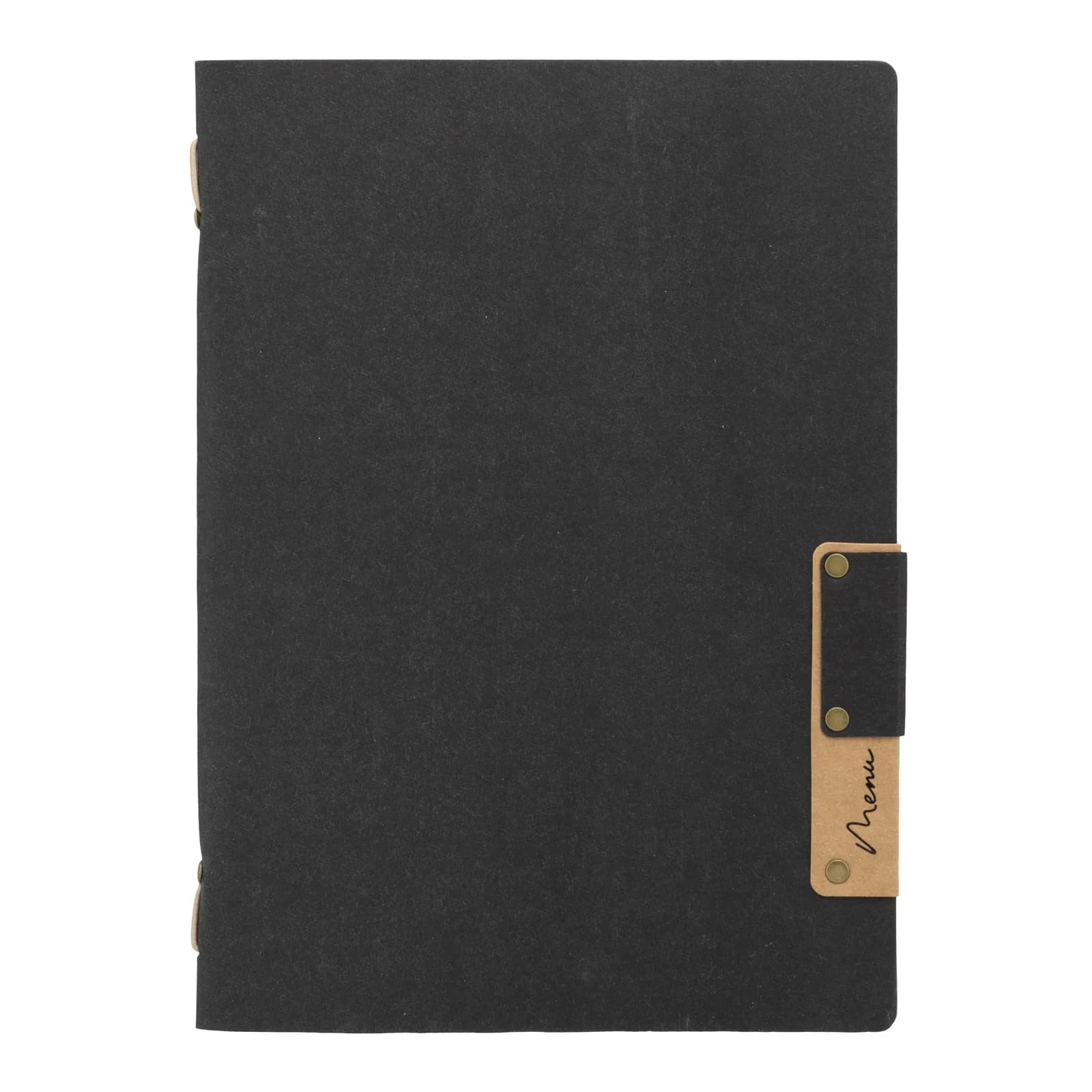 Securit® Protège-menu A5 "Nature" - Noir - Fibre naturelle - 4 vues