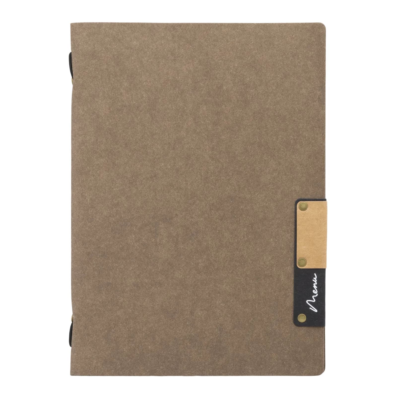 Securit® Protège-menu A5 "Nature" - Marron - Fibre naturelle - 4 vues