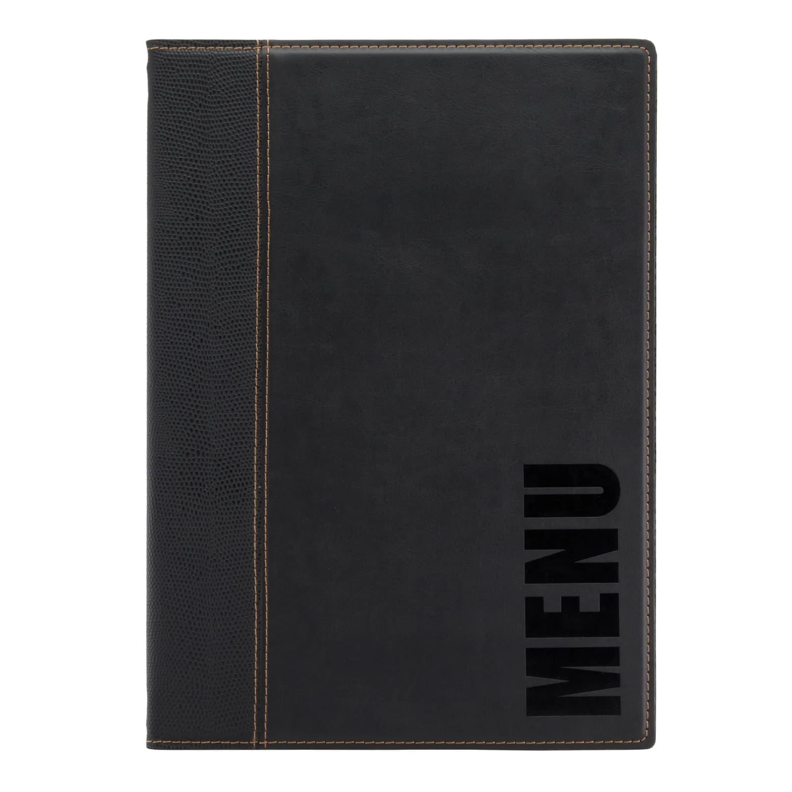 Securit® Protège-menu A4 "Trendy" - Noir - Simili-cuir - 4 vues