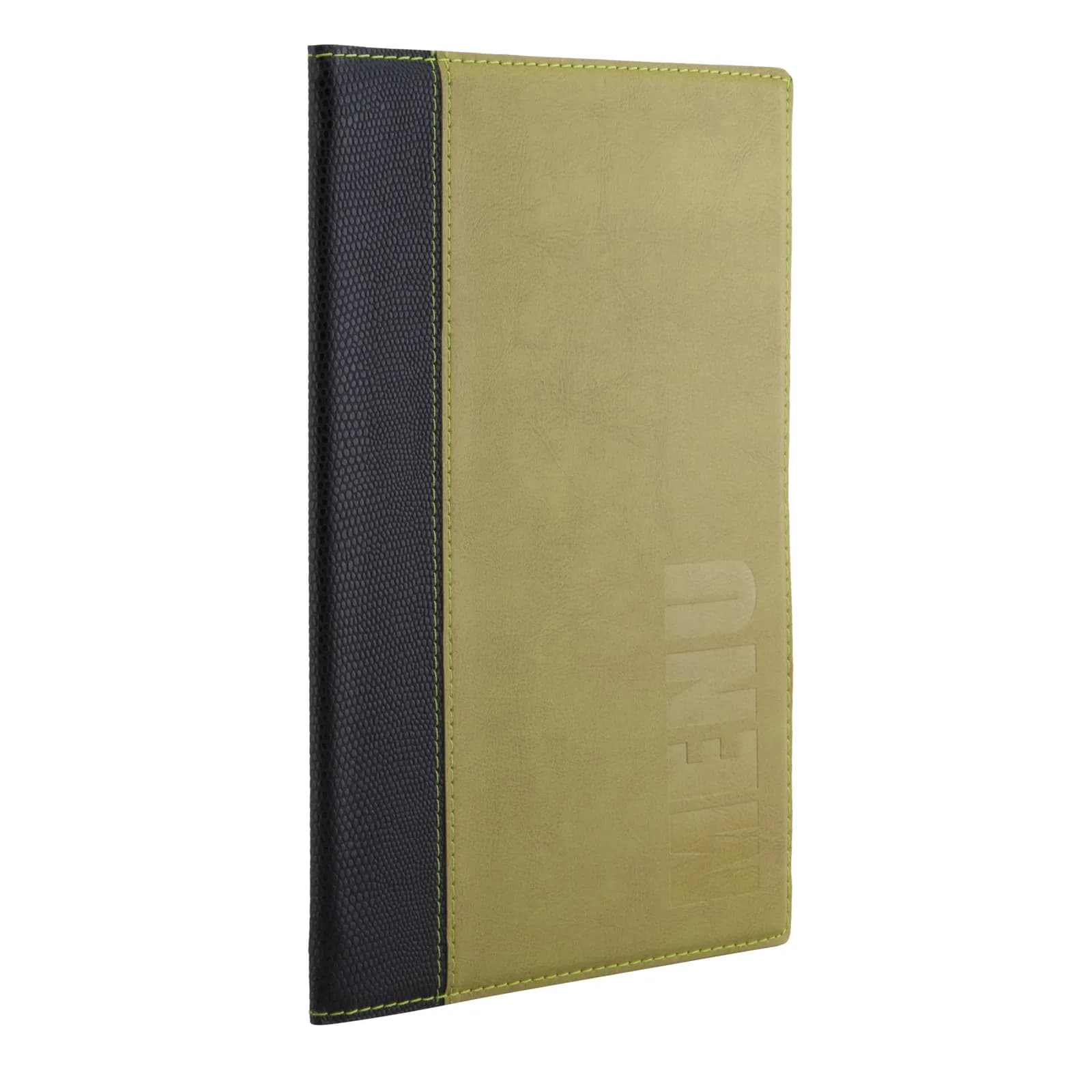 Securit® Protège-menu A5 "Trendy" - Vert - Simili-cuir - 4 vues