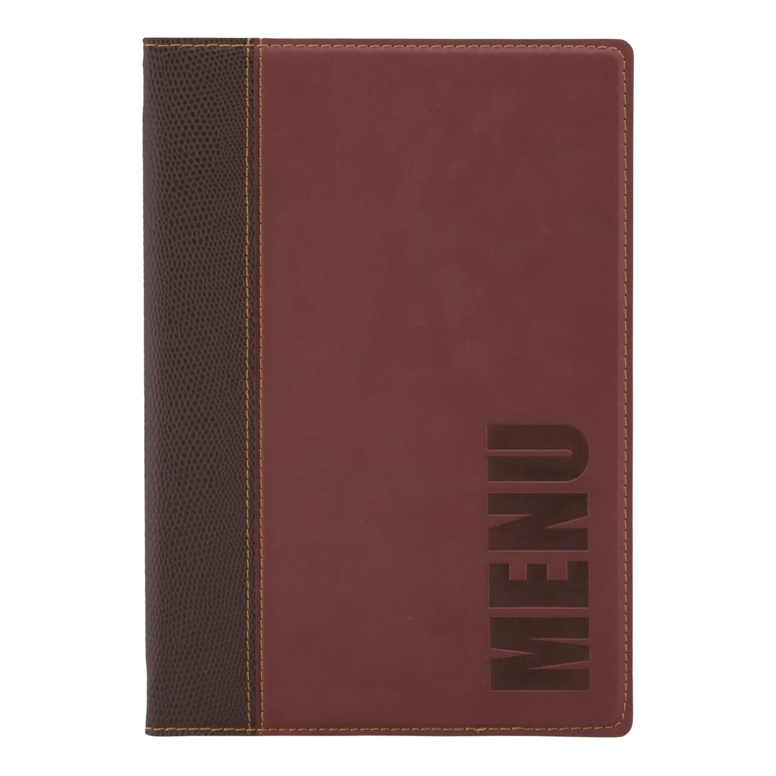 Securit® Protège-menu A5 "Trendy" - Bordeaux - Simili-cuir - 4 vues