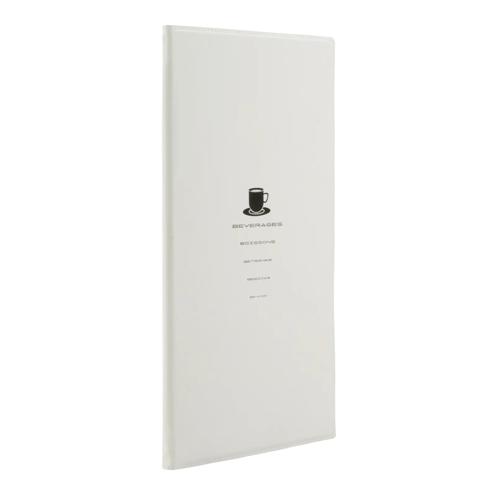 Securit® Protège-menu carte des boissons A45 "Trendy" - Blanc - Simili-cuir - 4 vues