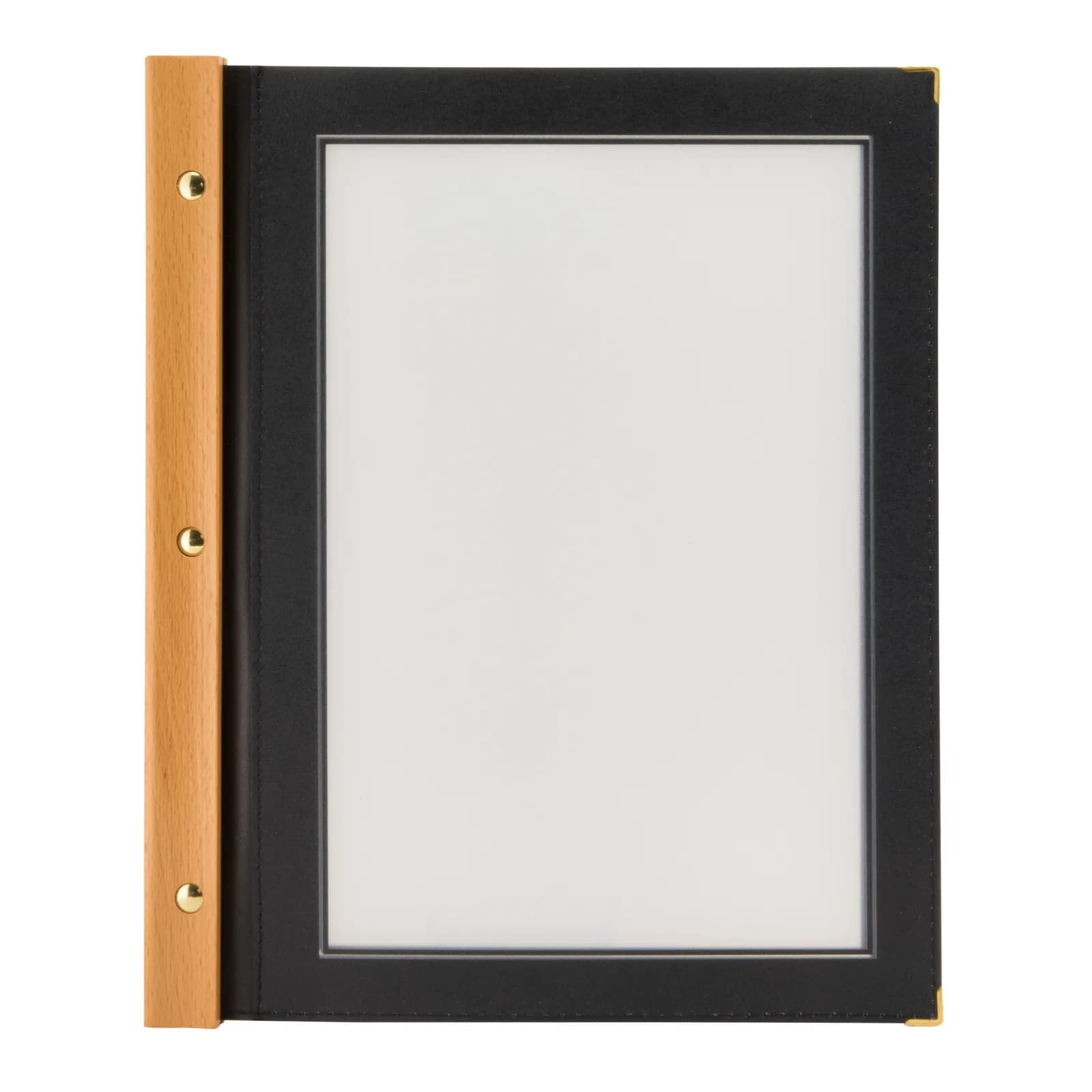 Securit® Protège-menu A4 "Wood" - Noir - 4 vues