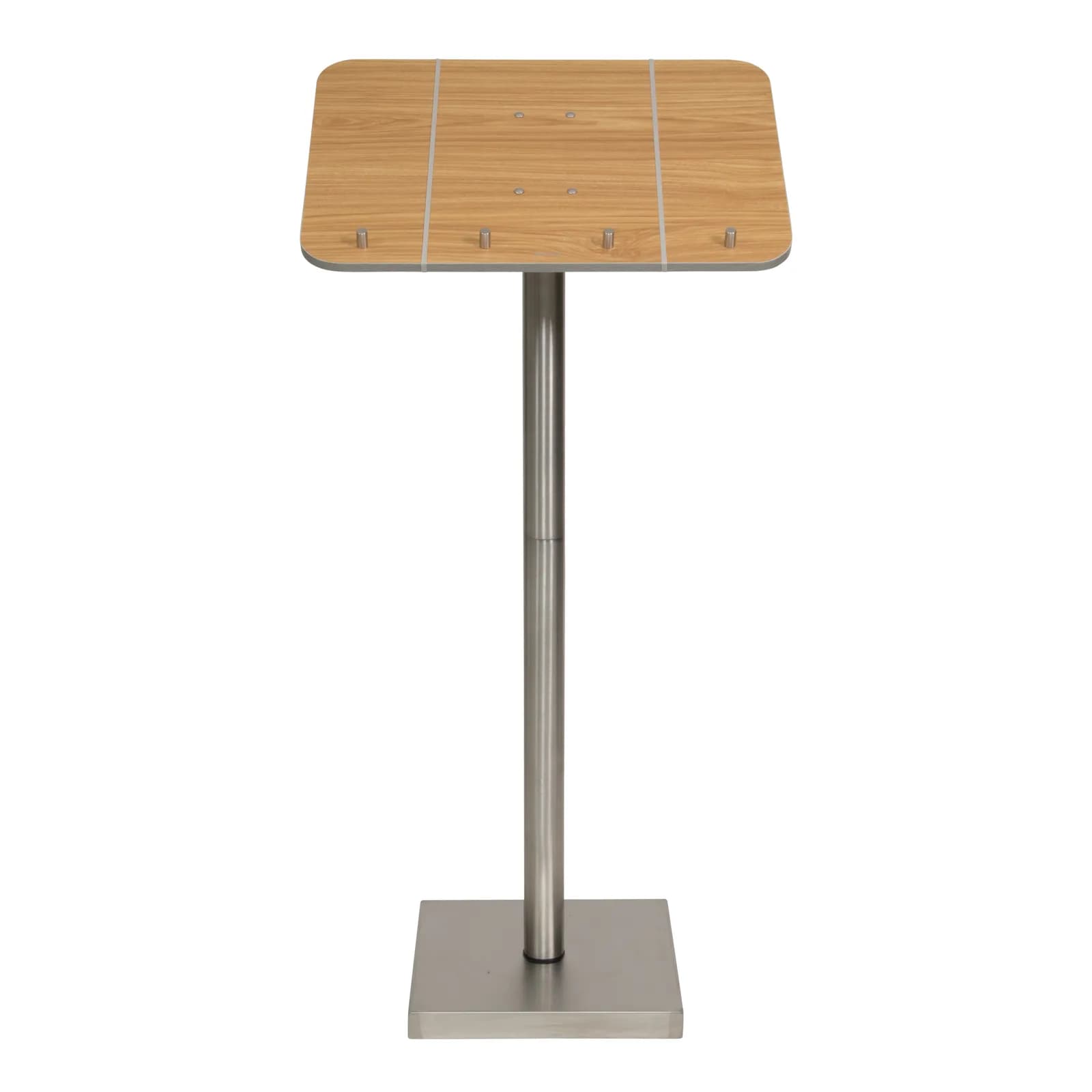 Securit® menustandaard en gastenboek-display – teakhouten afwerking – compleet met sokkel en stam