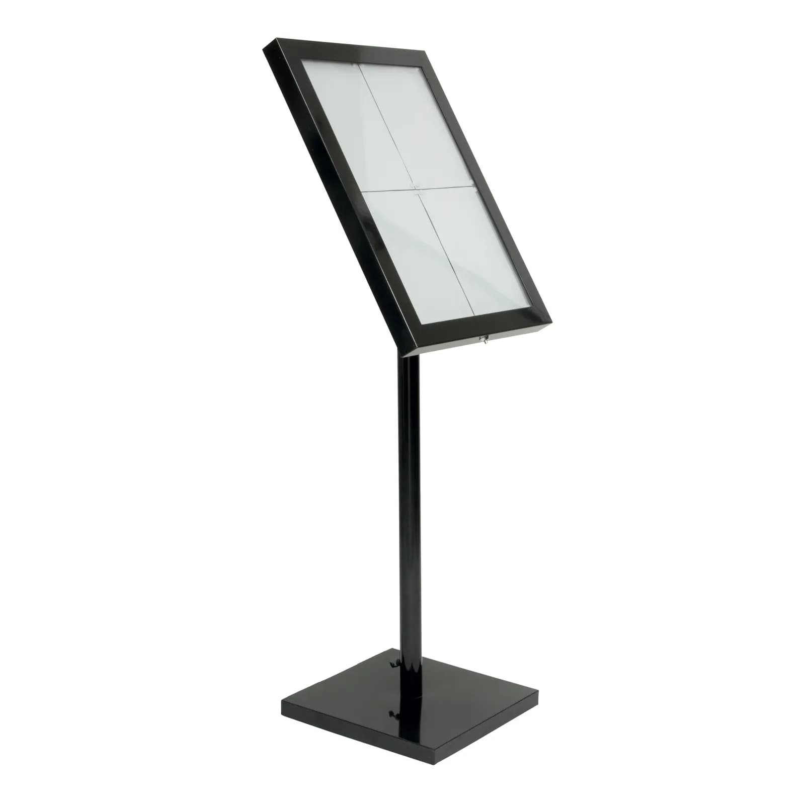 Securit® Black Star LED-Ständer weiße LEDs (Komplettset mit Fuß + Sockel) - 4×A4