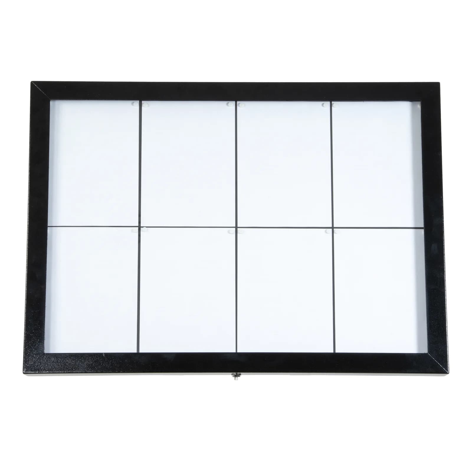 Securit® Black Star XXL — verlichte trottoirstandaard 8 × A4 in zwart gelakt staal