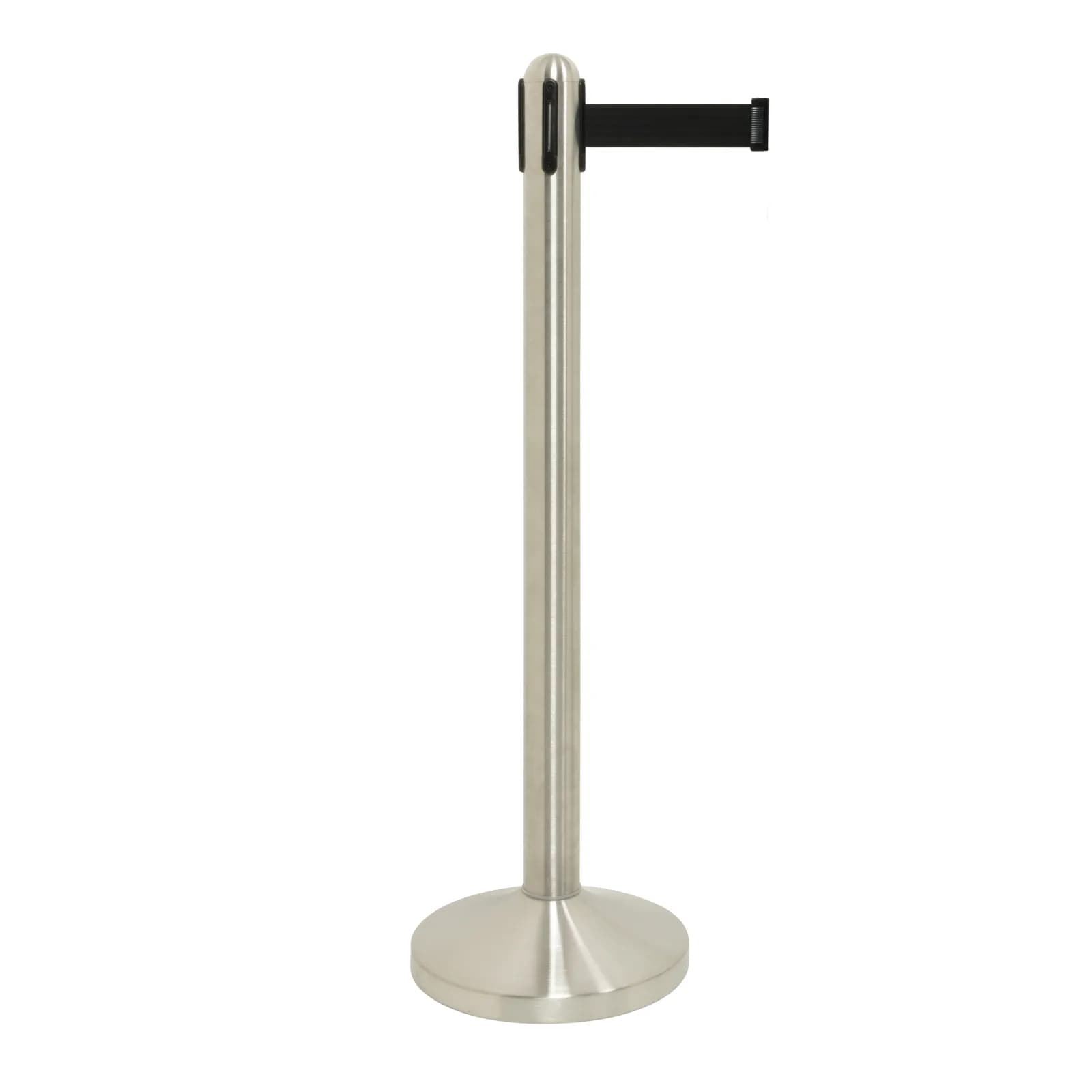 Securit® Kit poste amb corda retràctil negra nylon + base - acer inoxidable - 100cm (corda 210cm)