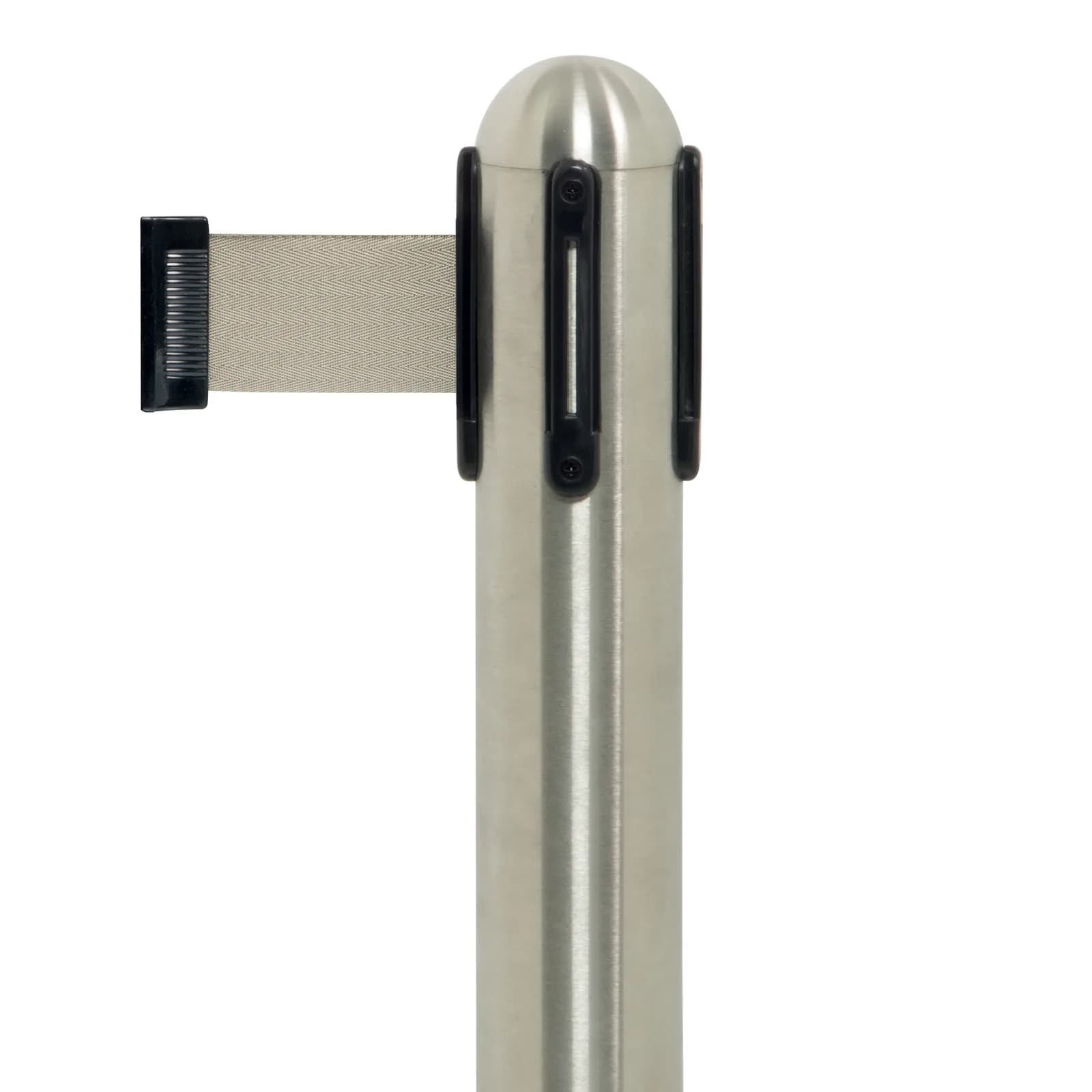 Securit® Ausziehbares Nylon-Absperrseil Grau - Edelstahl - 100cm (Seil 210cm) - ohne Sockel
