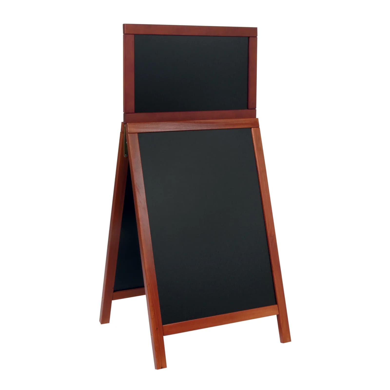 Securit® Gehwegschild Duplo-Top aus Gummibaum, Mahagonifinish lackiert – 55×120 cm