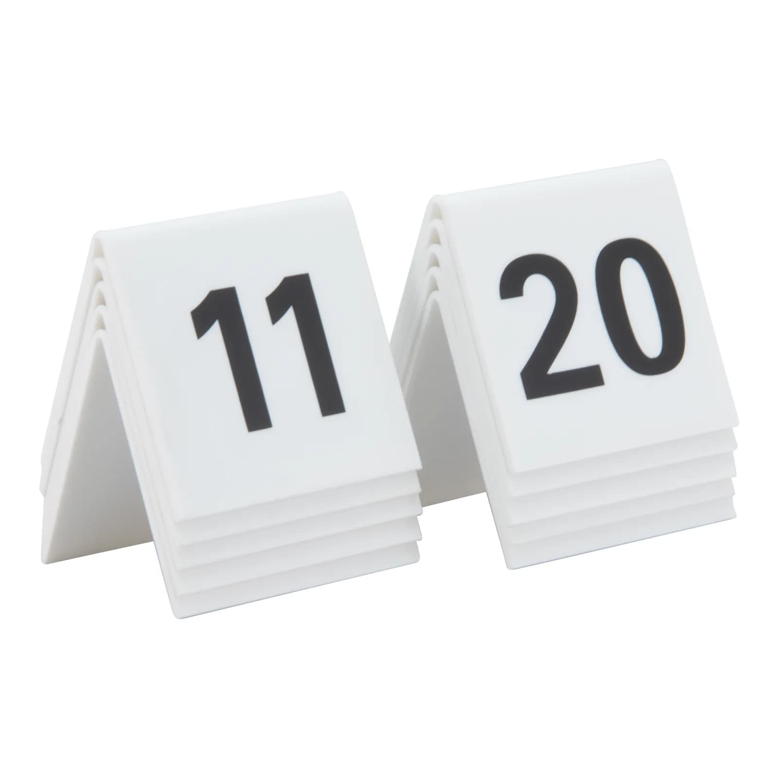 Securit® Tischnummern 11–20, Acryl weiß mit schwarzen Ziffern