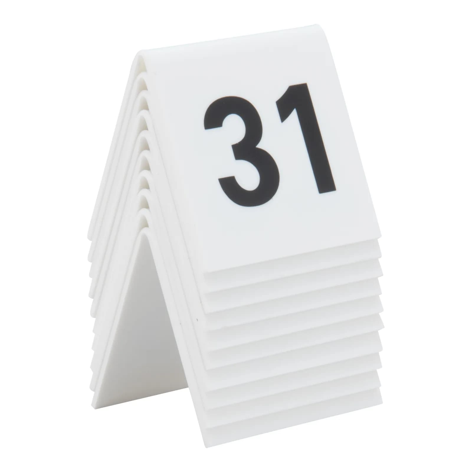 Securit® Tischnummern 31–40, Acryl weiß mit schwarzen Ziffern