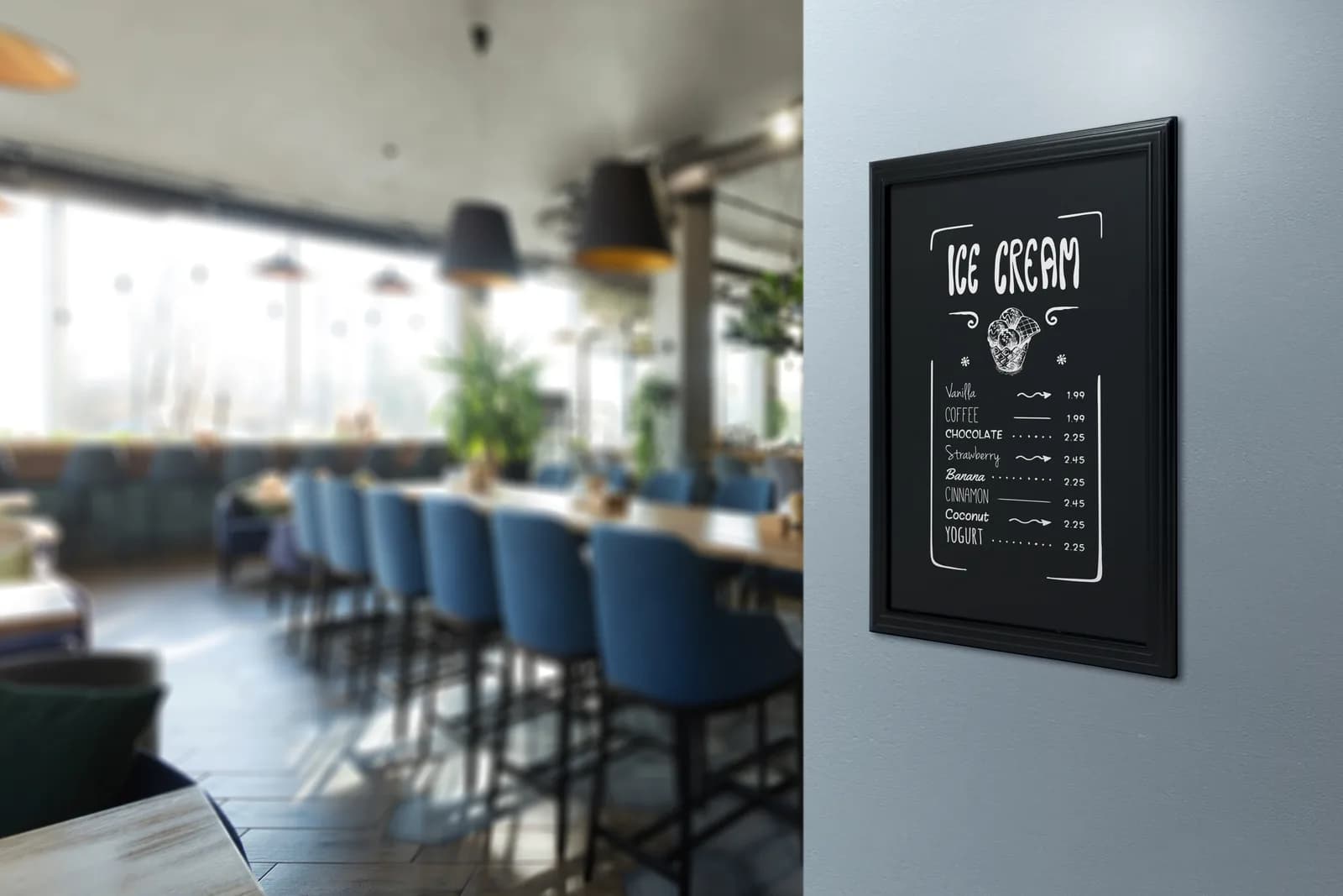 Securit® Holz-Kreidetafel Universal, schwarz lackiert – 60×80cm — Securit® by Montandor — In situ