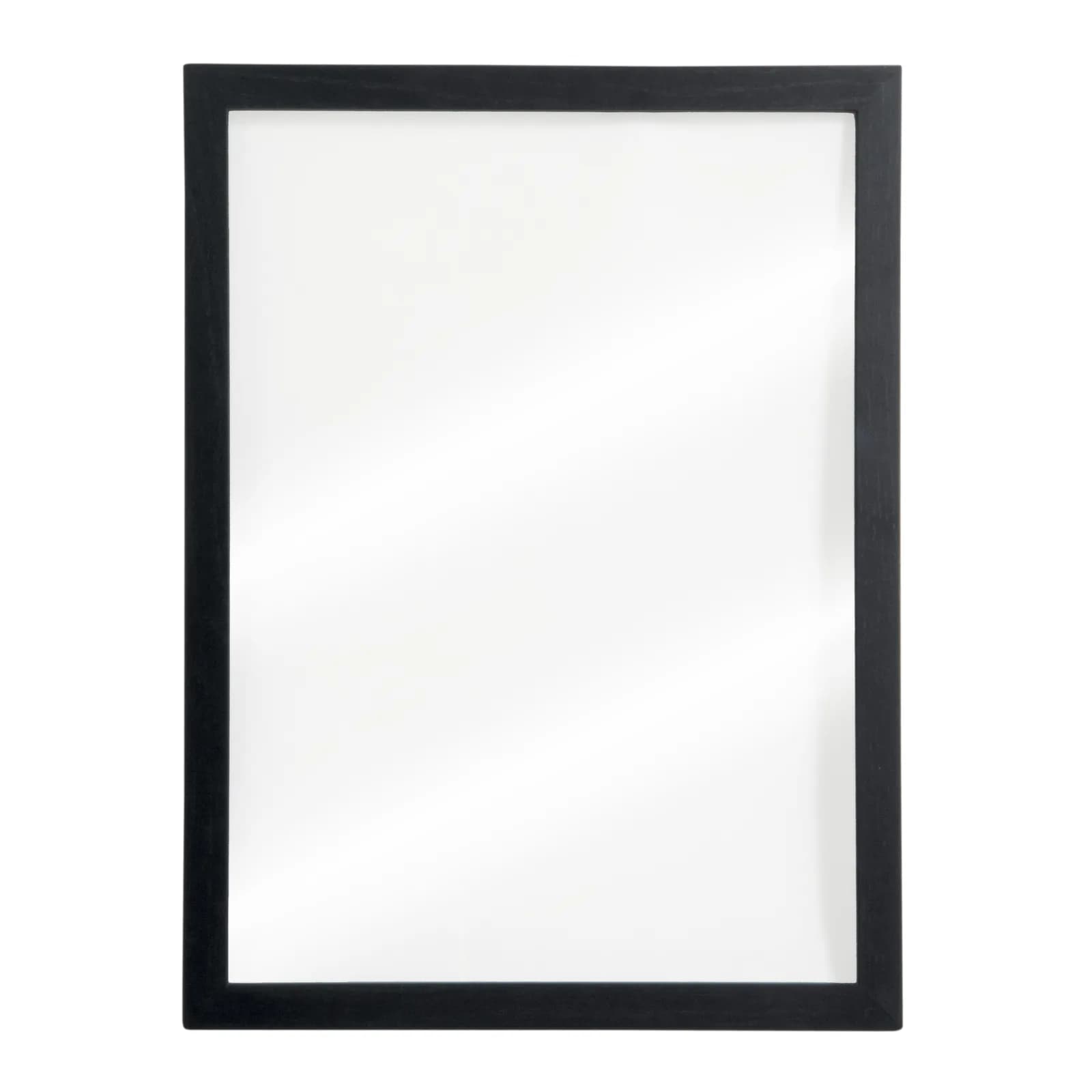 Securit® Ardoise murale "Woody" Transparent - Bois finition noir laqué - 2 Feutres-craie (Noir et Blanc) et kit de monta
