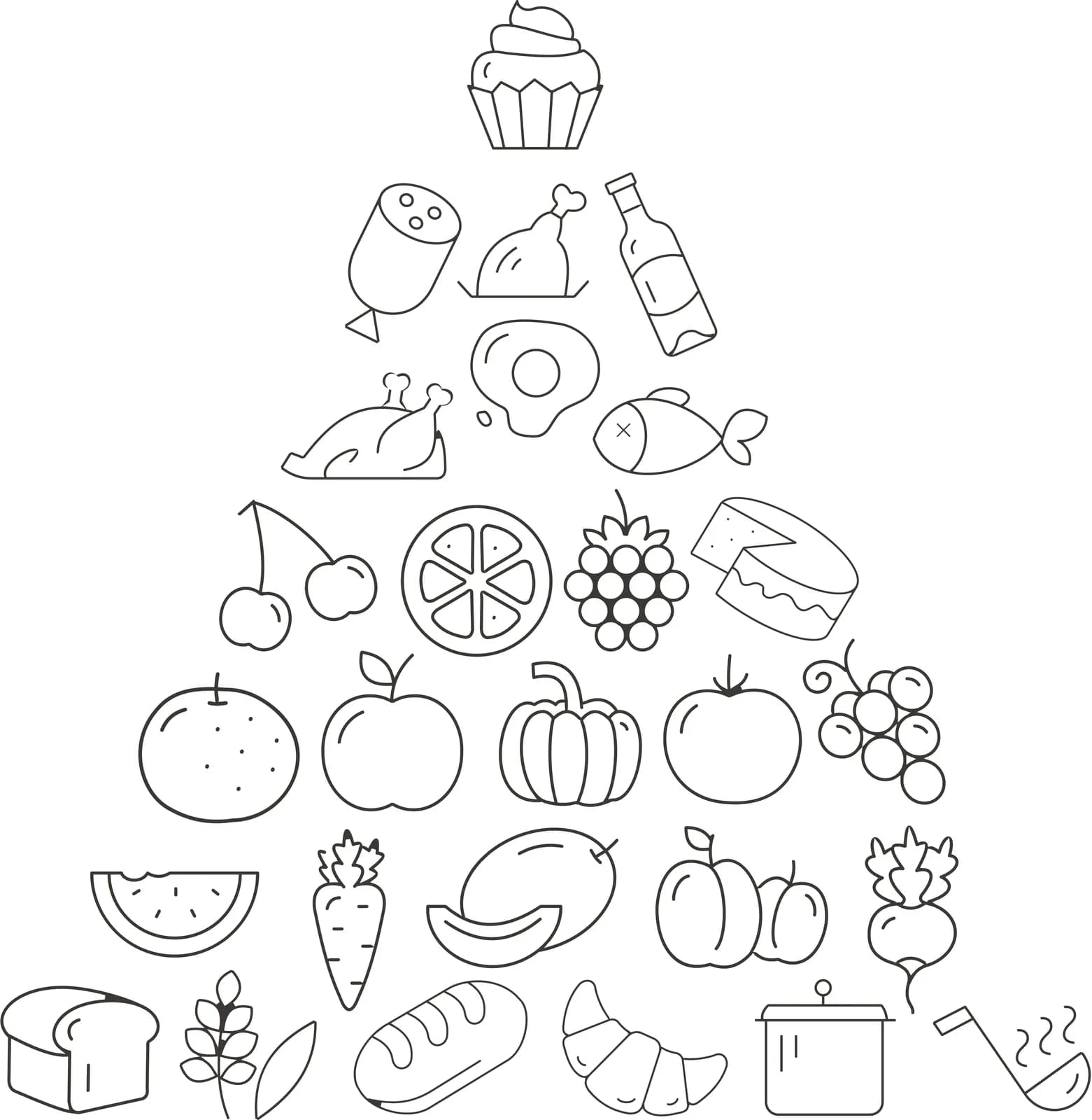 Securit® A2-raamsjablonenset van 3 — thema food board — krijtstift inbegrepen