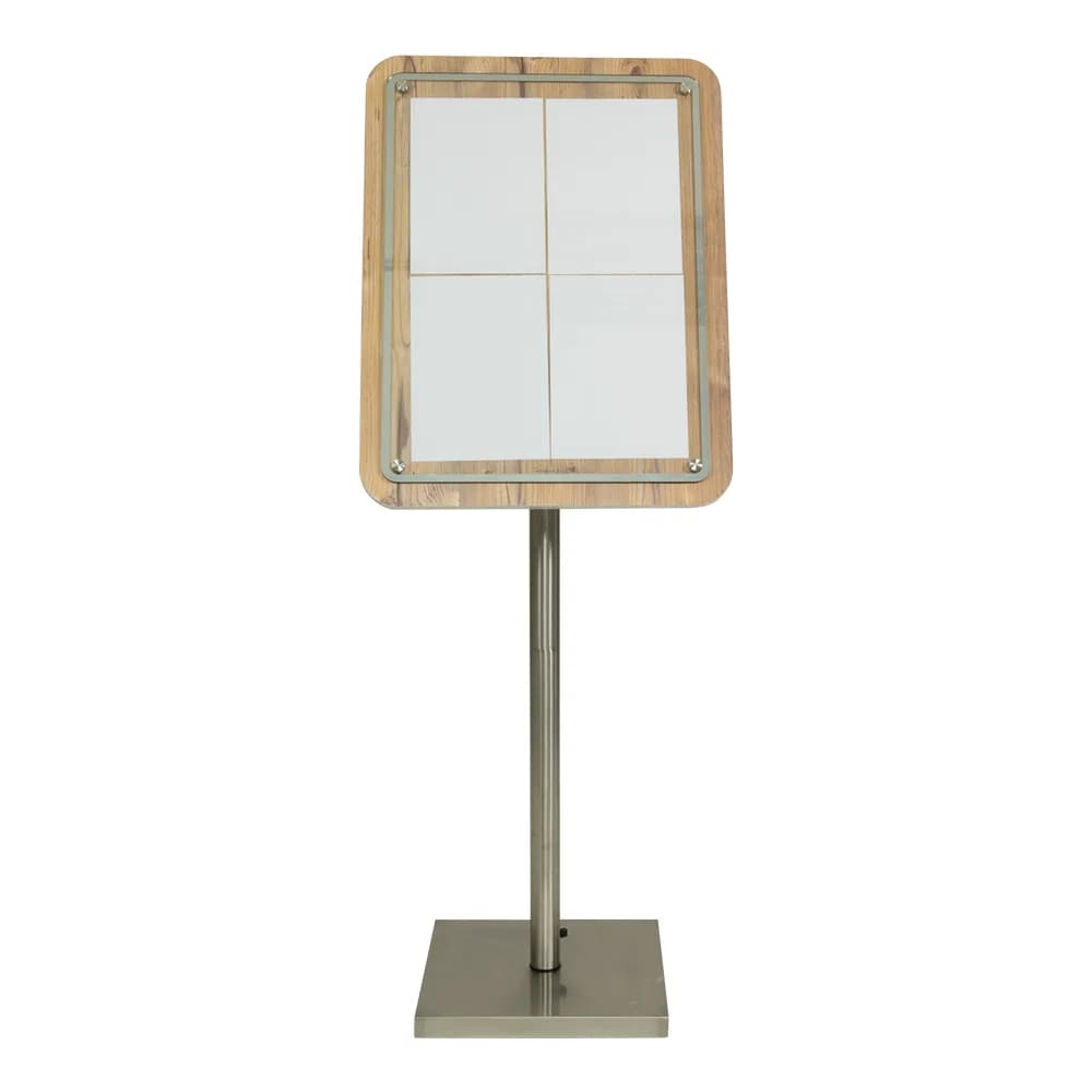 Kit complet porta-menú 4A4 fusta estratificada marró clar 125cm amb rodes