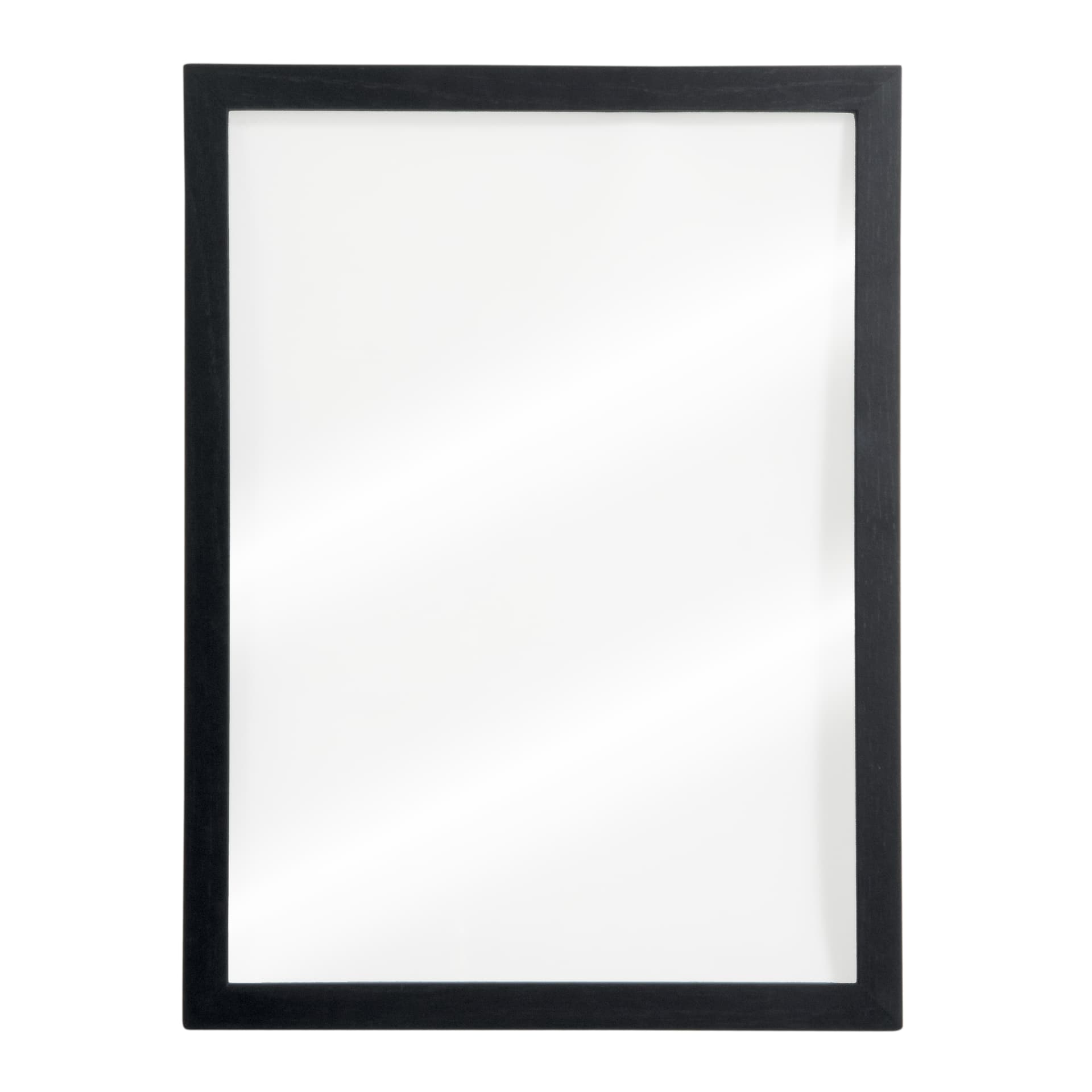 Securit® Ardoise murale "Woody" Transparent - Bois finition noir laqué - 2 Feutres-craie (Noir et Blanc) et kit de monta