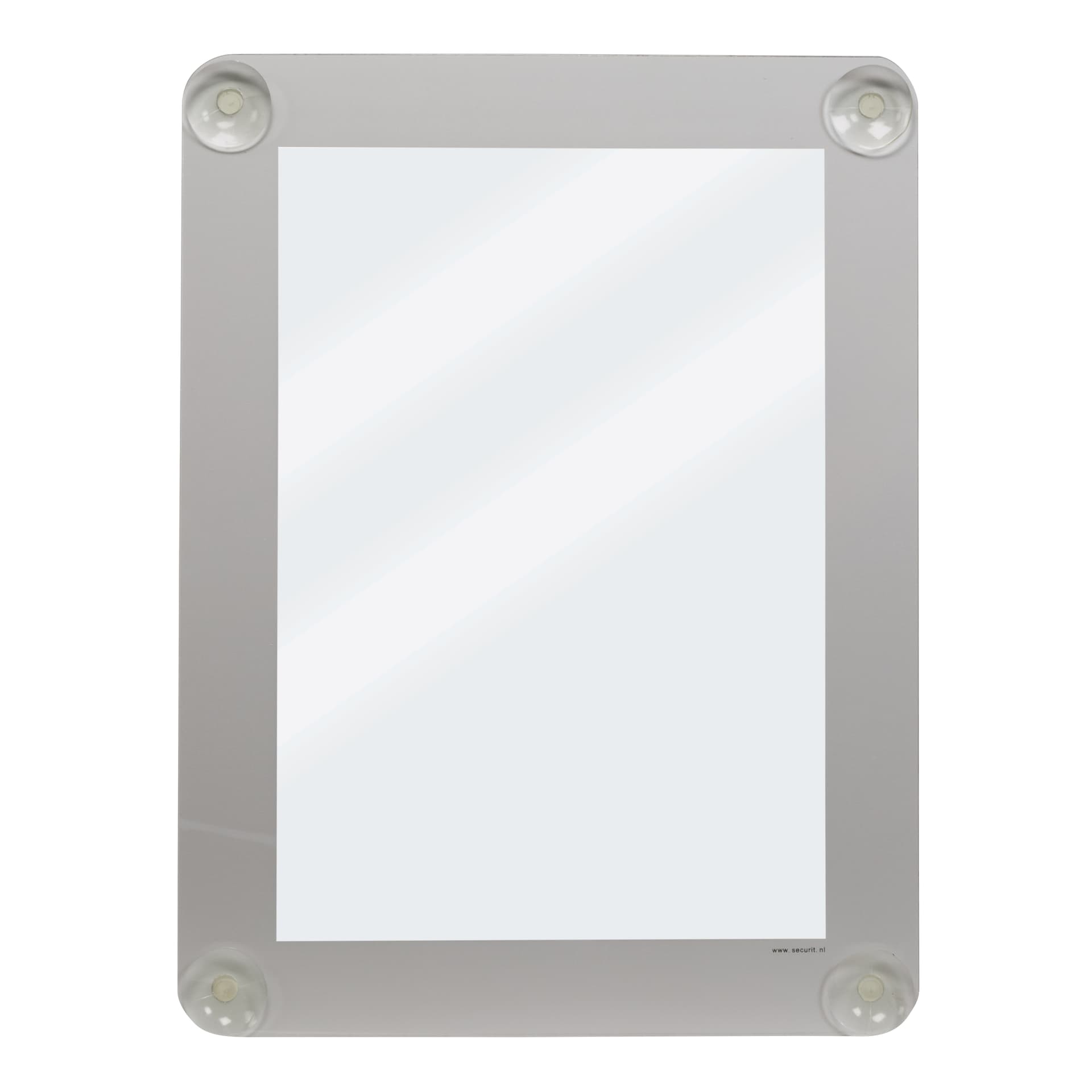 Securit® Porte-affiche A4 pour vitrine - Gris - Avec 4 ventouses - Double-face
