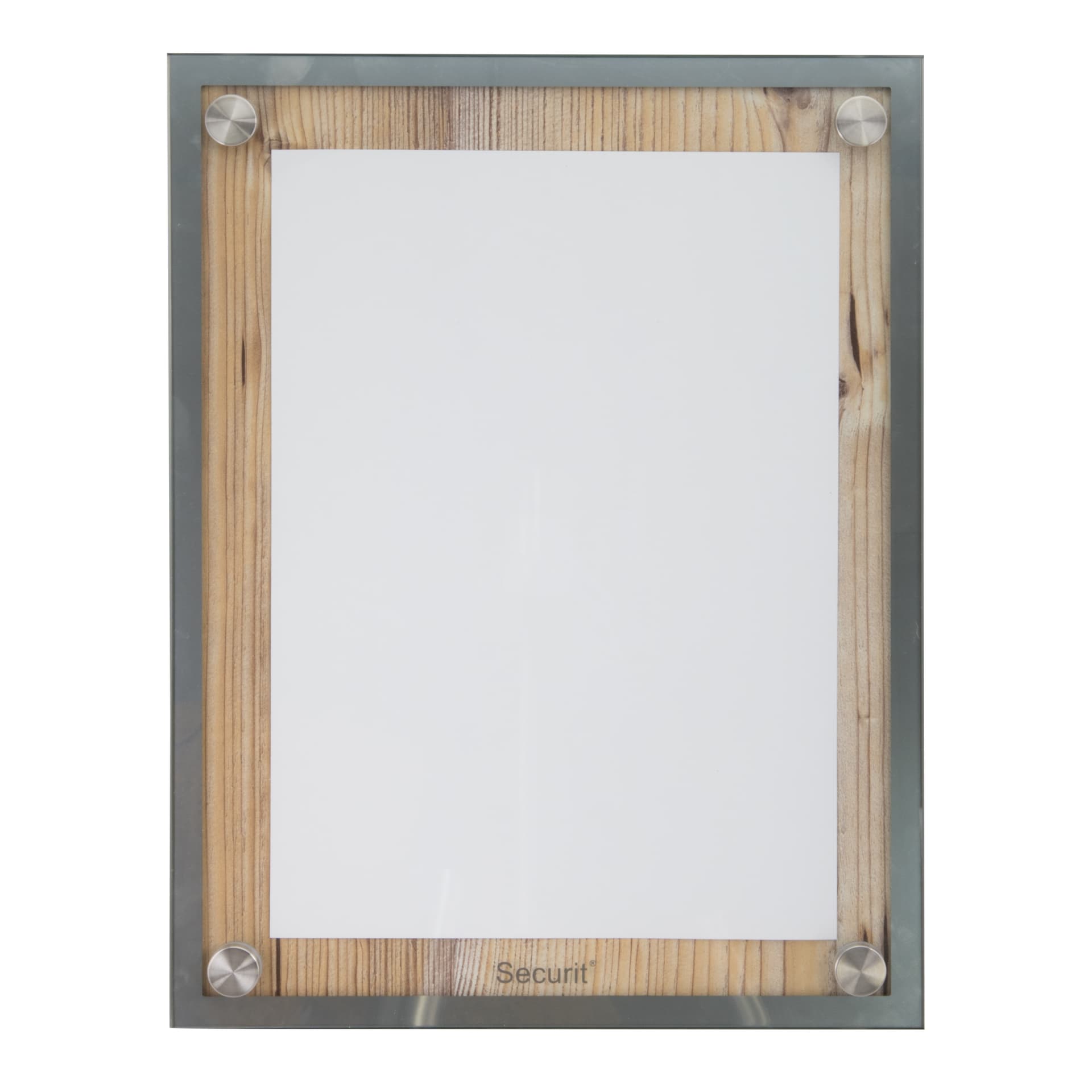 Securit® Apresentador Glass star madeira com placa de vidro - Carvalho - 1x A4