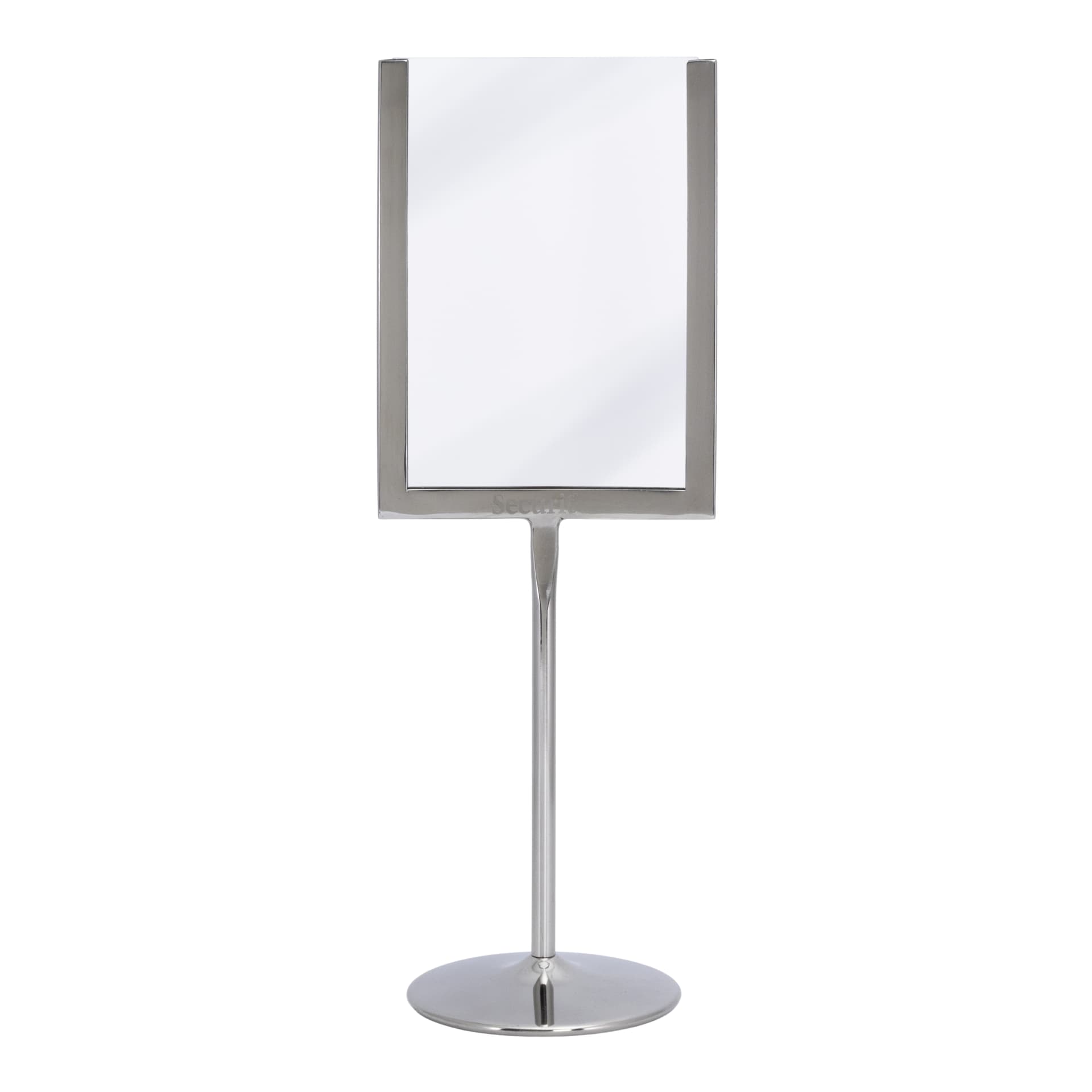 Securit® Porte-affiche métallique avec ardoise noire A6 - Inox