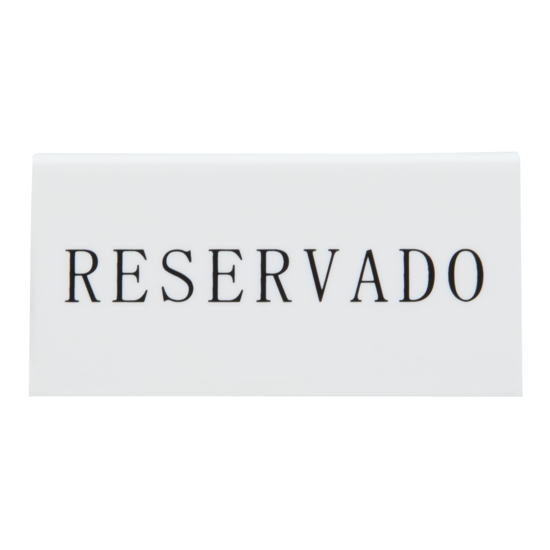 Securit® Lot de 5 Chevalets réservation de table "Reservado" (Espagnol) - Acrylique blanc avec lettres noirs