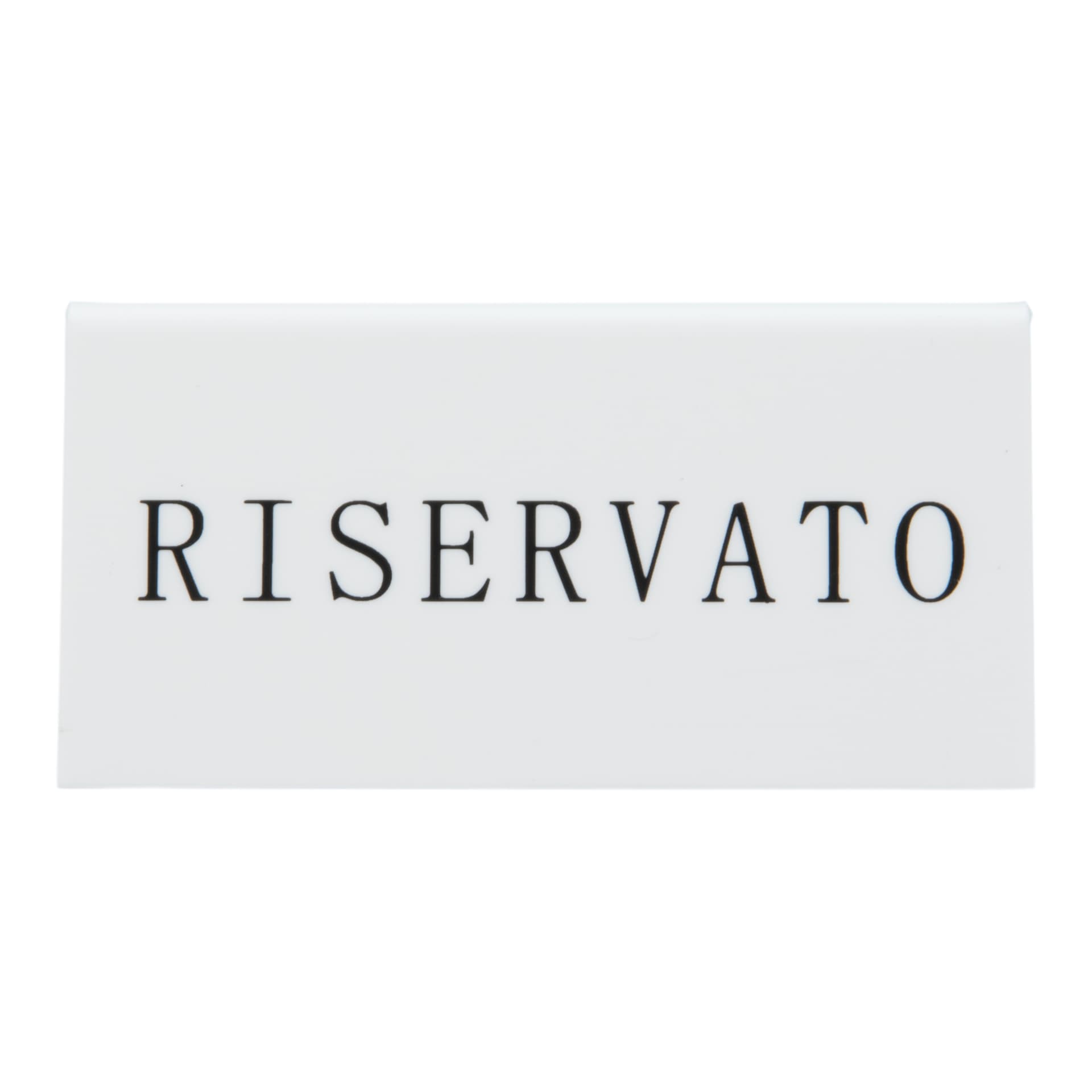 Securit® Lot de 5 Chevalets réservation de table "Riservato" (Italien) - Acrylique blanc avec lettres noirs