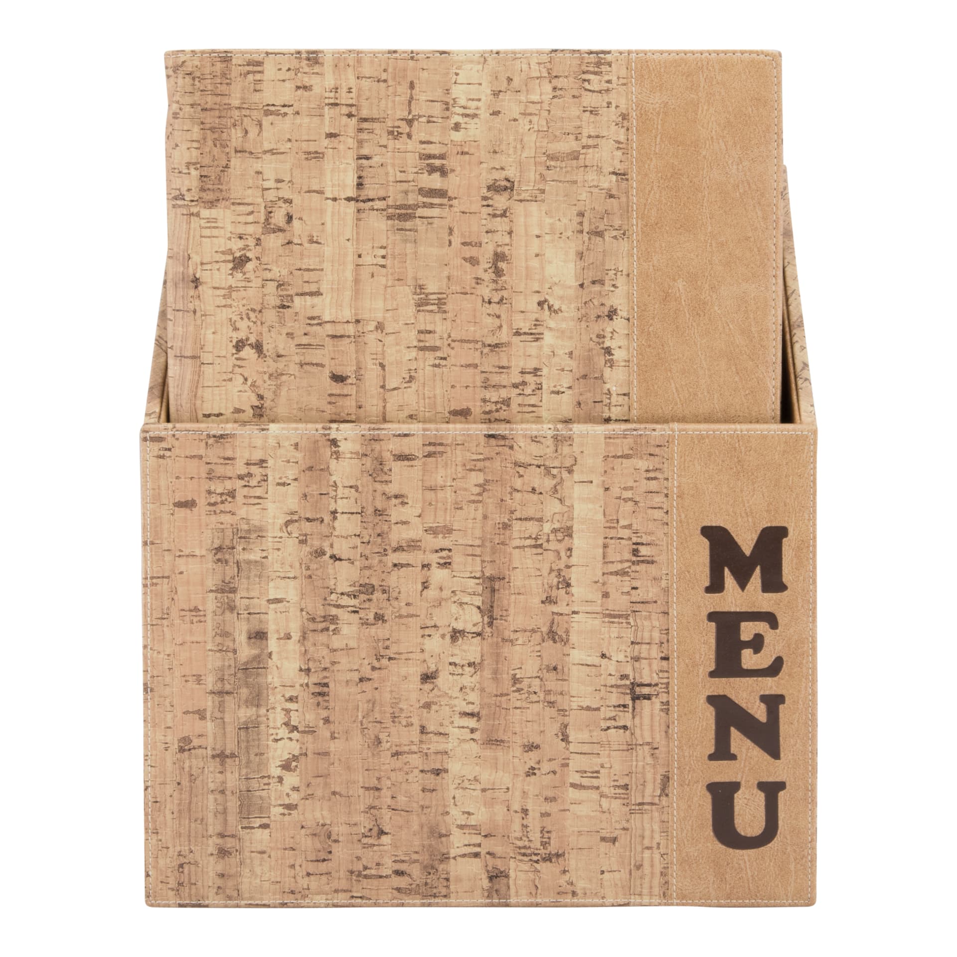 Securit® Boite contenant 10 Protège-menus A4 "Design" - Liège - 4 vues