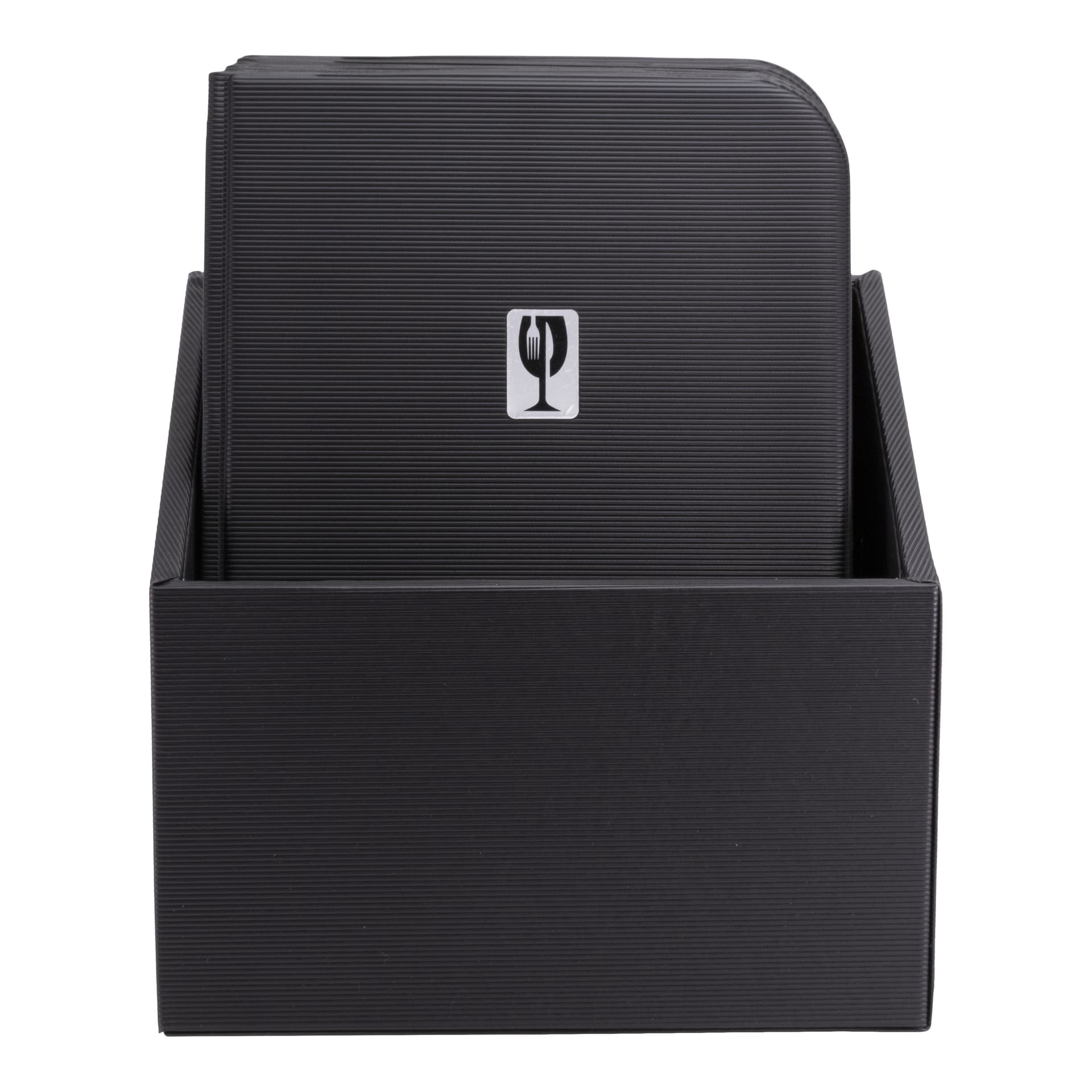Securit® Boite contenant 10 Protège-menus A4 "Essential" - Noir - 12 vues