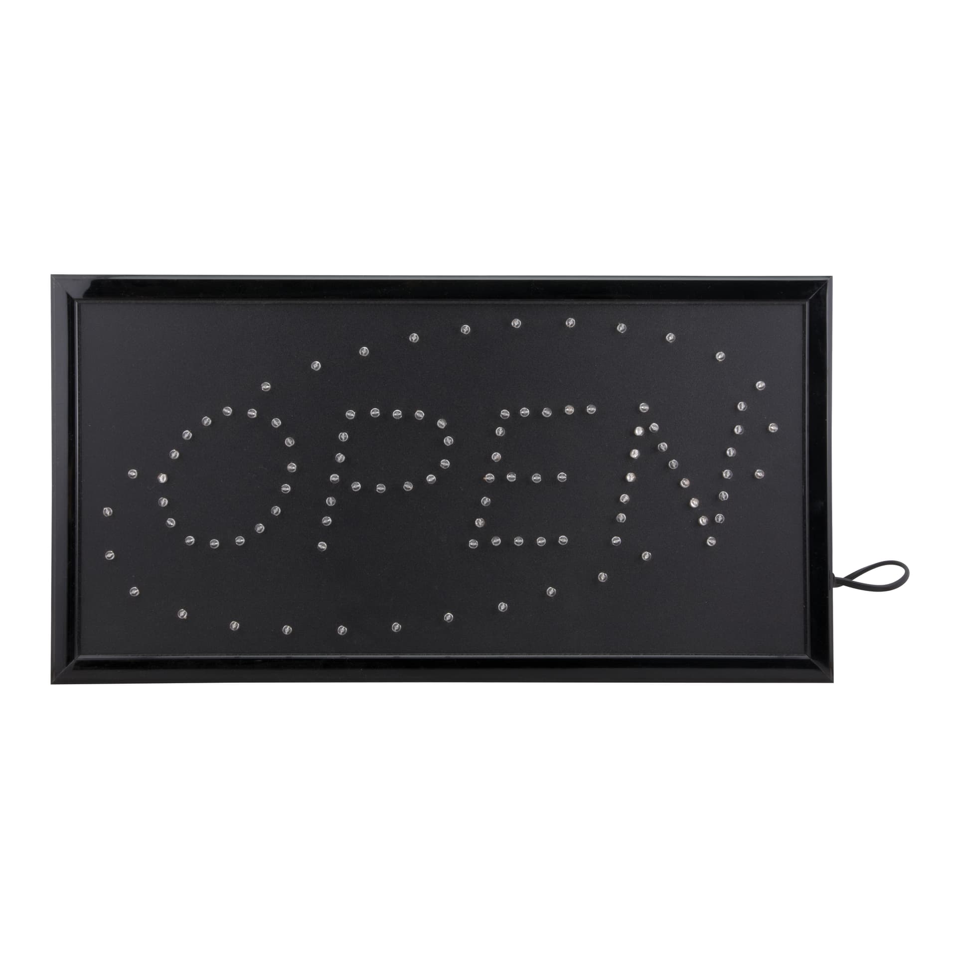 Securit® Placa LED "OPEN" - Luz intermitente Vermelho & Azul - Adaptador 220v AC + Cabo 130cm