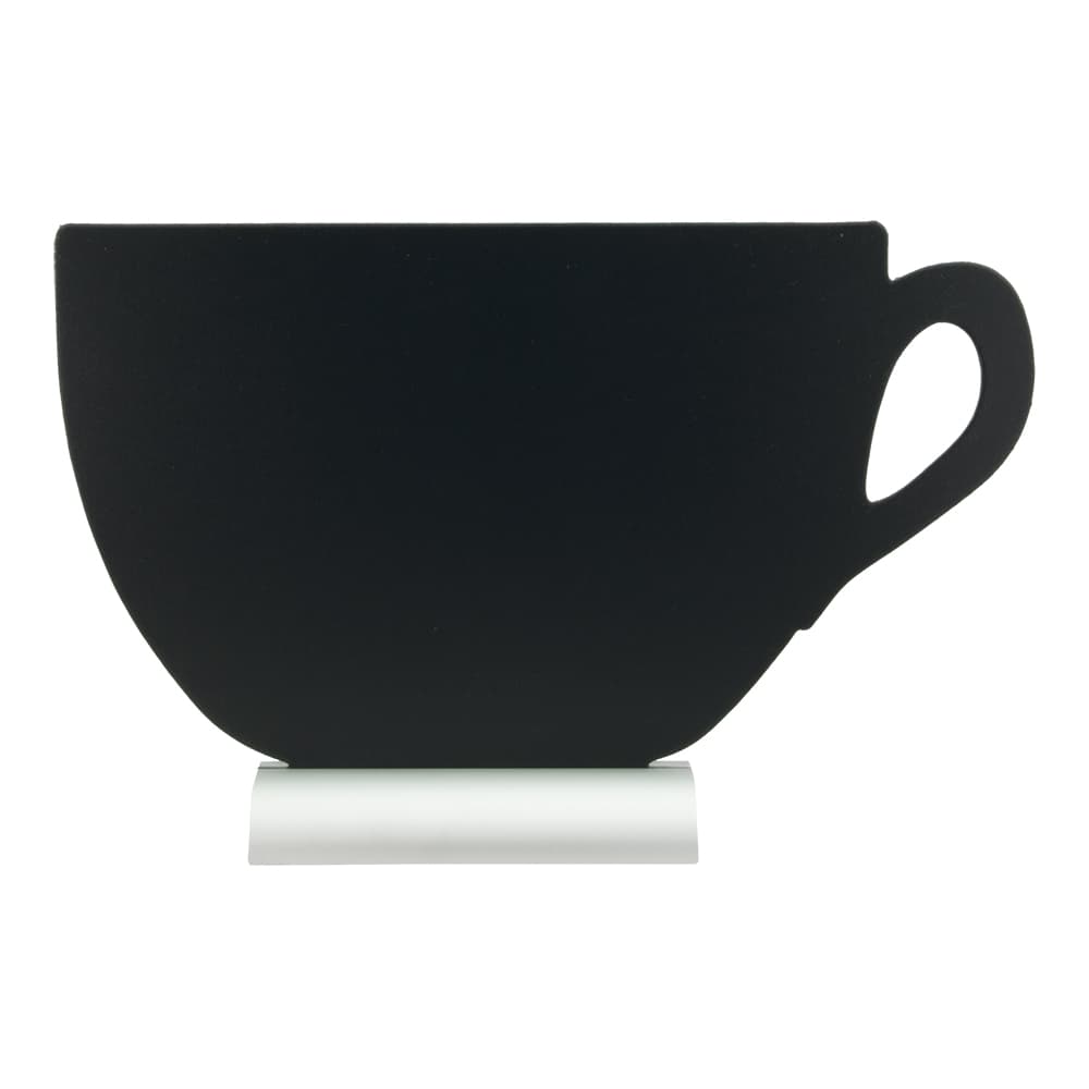 Securit® Ardoise de table - Silhouette Tasse - Socle en aluminium - Feutre-craie inclus